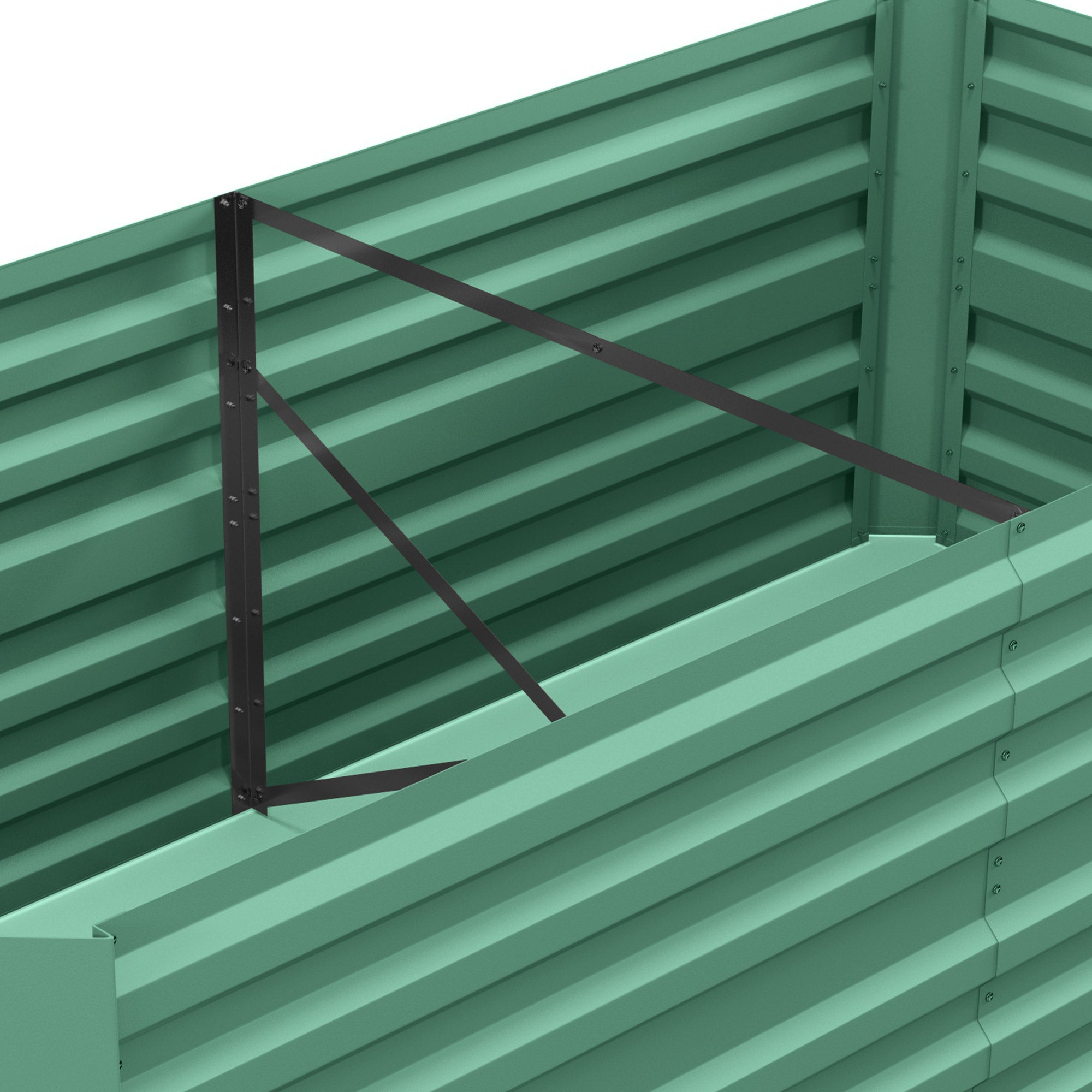 Galvanized Raised Garden Bed, Steel Outdoor Planters with Reinforced Rods, 71