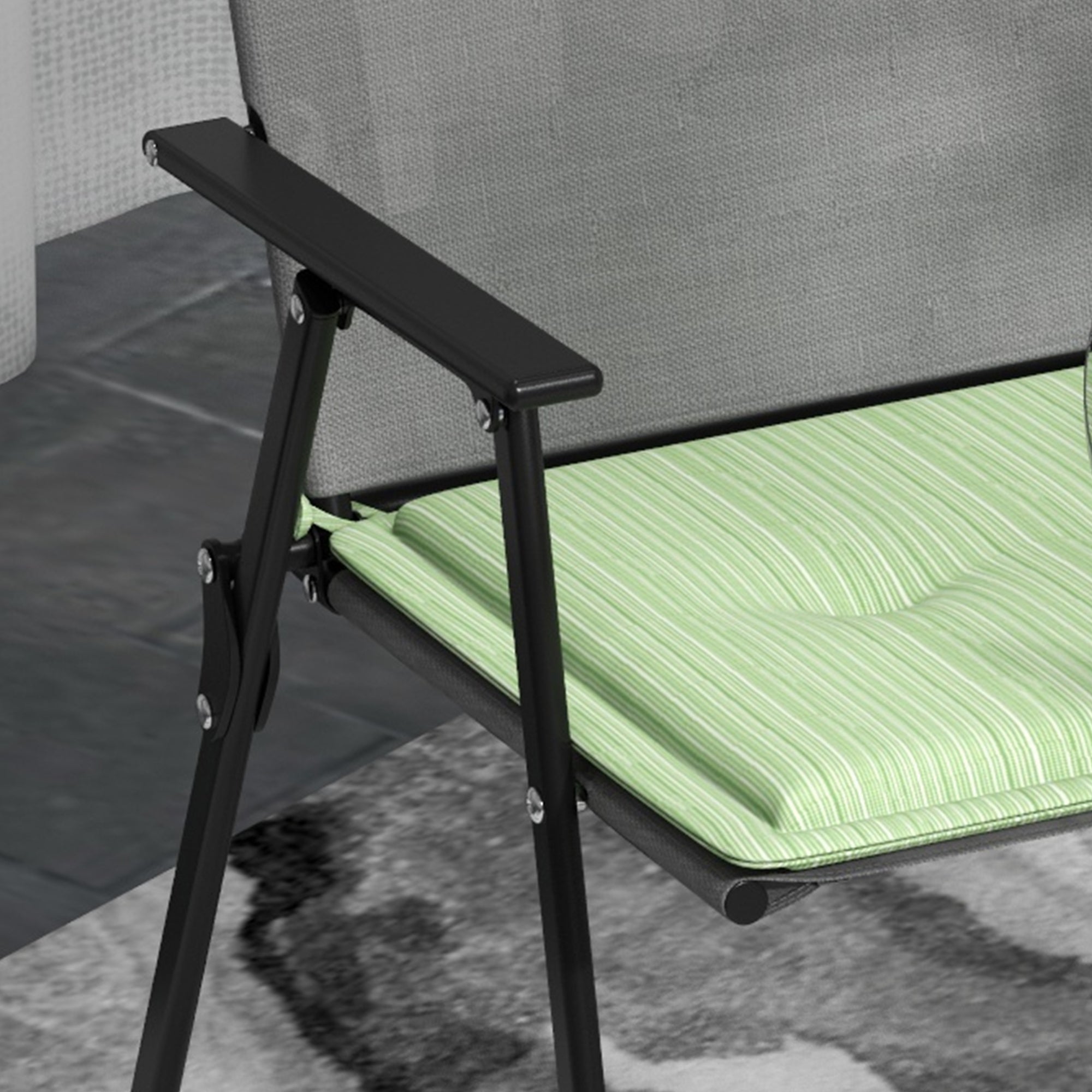 2-Piece Seat Cushion Replacement, Outdoor Patio Chair Cushions Set with Ties, Button Tufted, Green Patio Chair Cushions at Gallery Canada