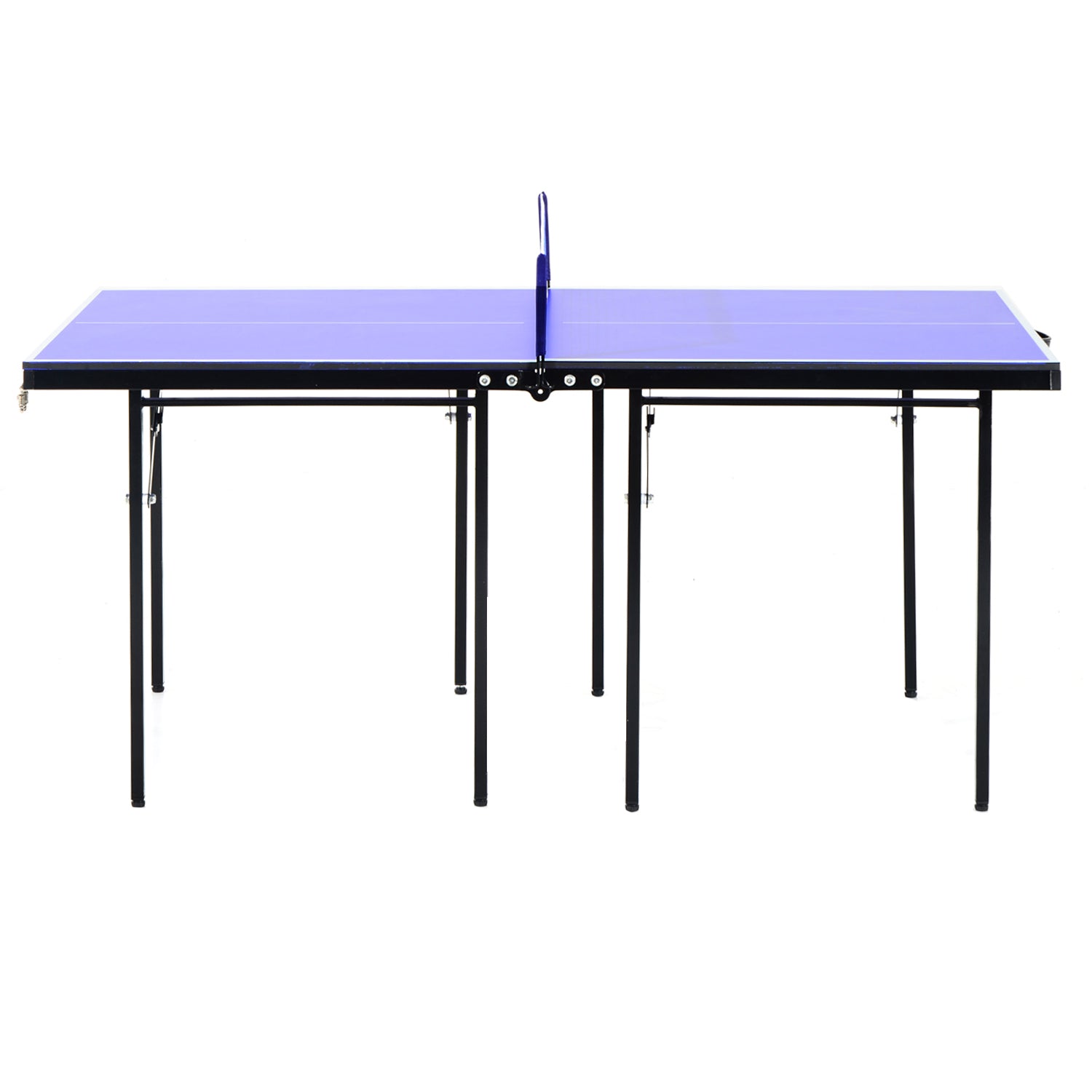 Folding Table Tennis Table, Portable Ping Pong Table with Side Handles, Net, Blue Game Tables at Gallery Canada