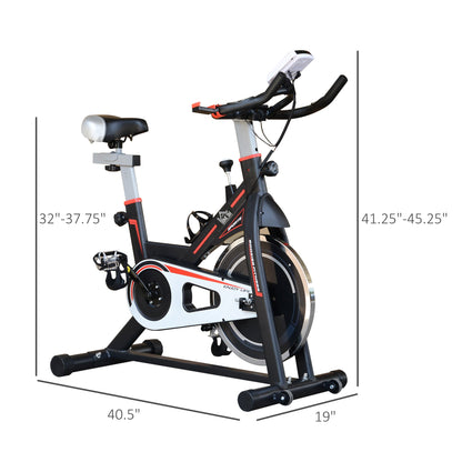 Upright Stationary Exercise Bike Indoor Cardio Workout Training Bicycle w/ Adjustable Resistance LCD Monitor Phone Holder, Black Exercise & Stationary Bikes   at Gallery Canada