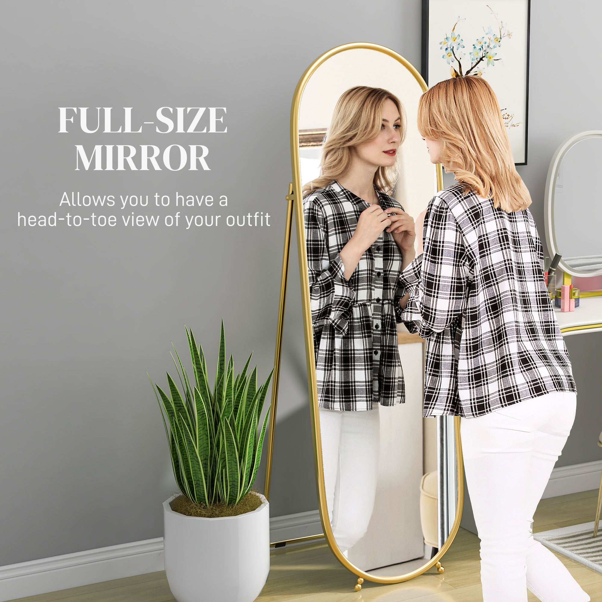 Full Length Mirror for Bedroom, Free Standing Dressing Mirror, Wall Mirror for Living Room, 20