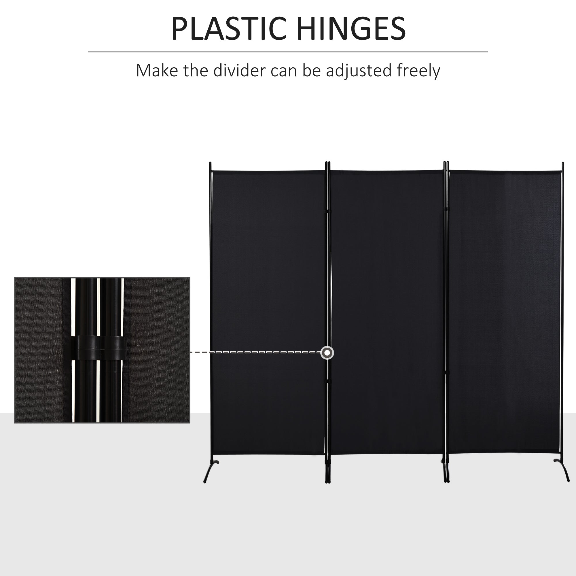 3-Panel Folding Room Divider, Privacy Screen, Indoor Separator Partition for Bedroom, Office, 100