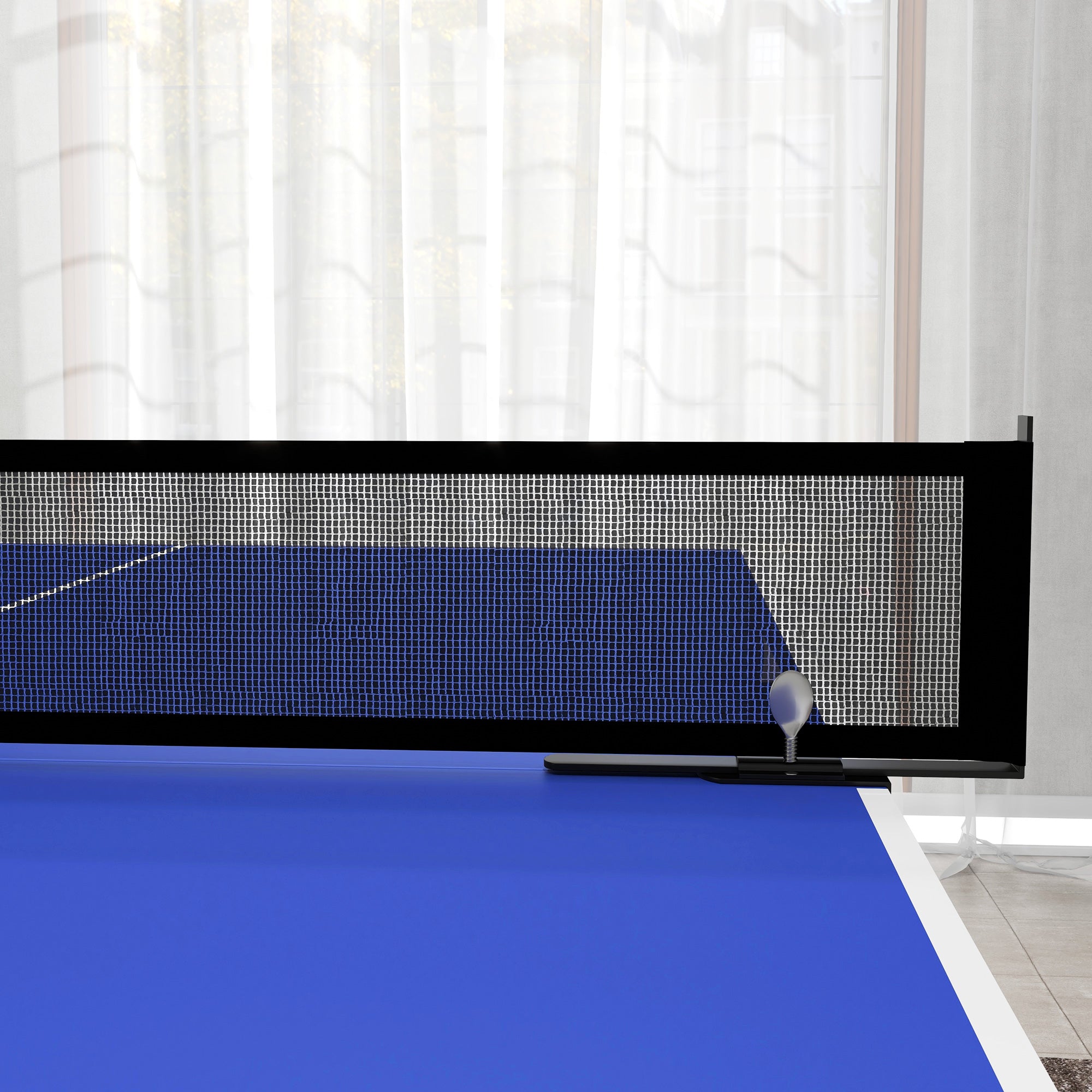 9' x 5' Full Size Table Tennis Table, Folding Ping Pong Table with Paddles and Balls, Blue Game Tables at Gallery Canada