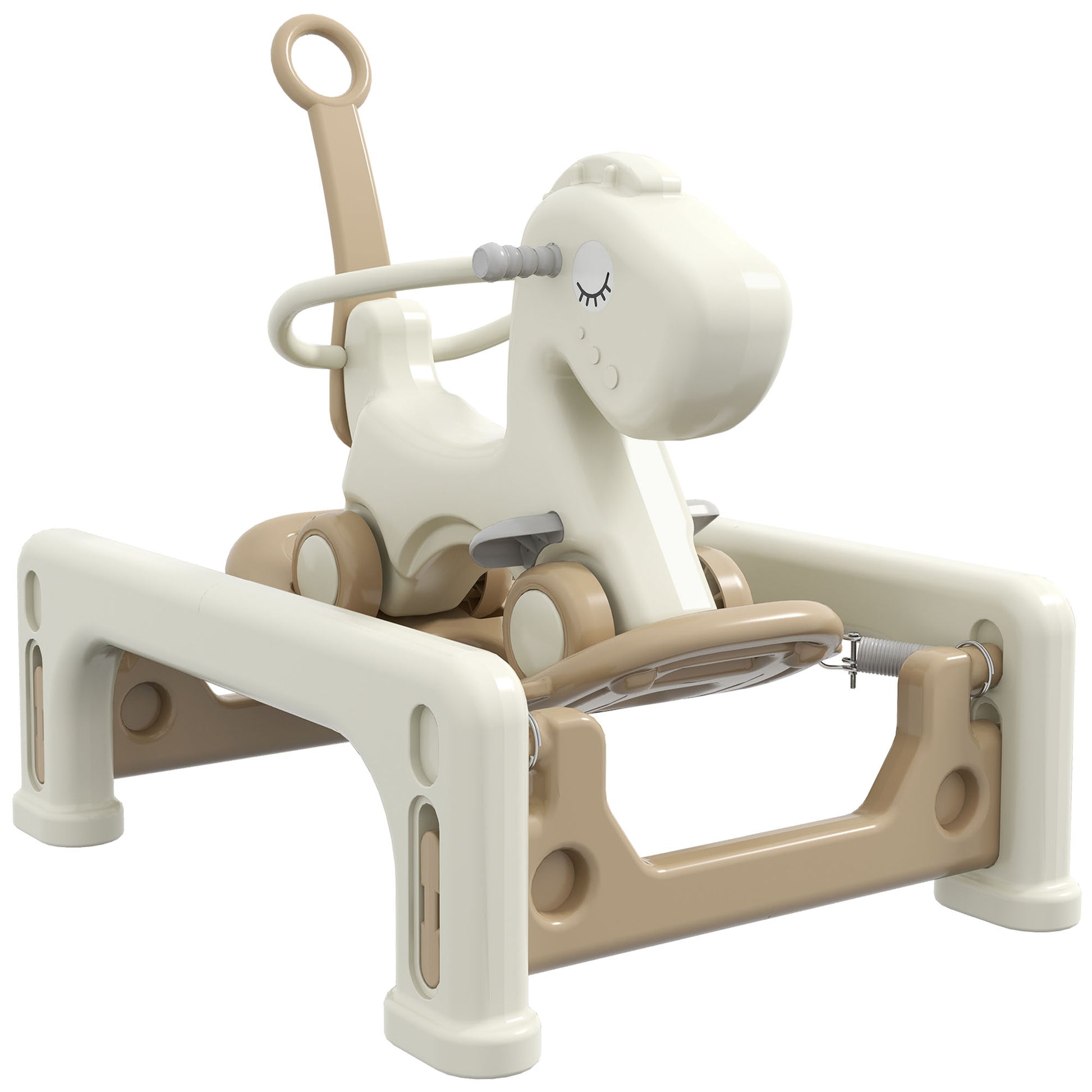 5 in 1 Rocking Horse for Toddlers 1-6 Years with Balance Board, Push Handle, 4 Smooth Wheels Rocking Horses   at Gallery Canada