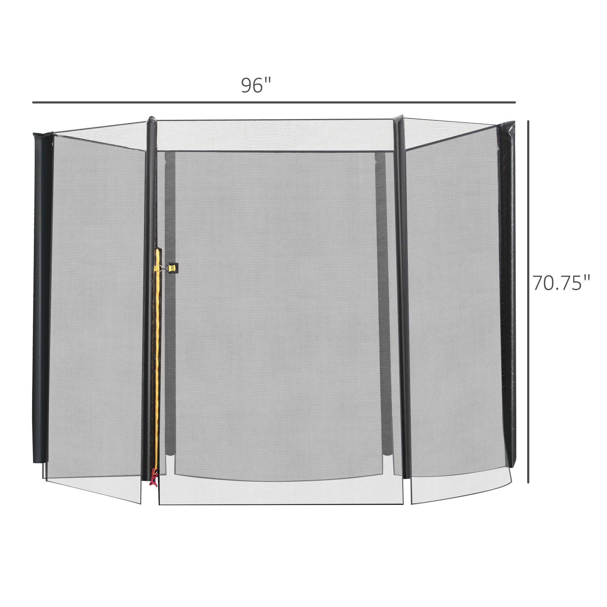 8FT Round Trampoline Enclosure Net Outdoor Bounce Safety Net Replacement for 6 Poles Black Trampolines at Gallery Canada