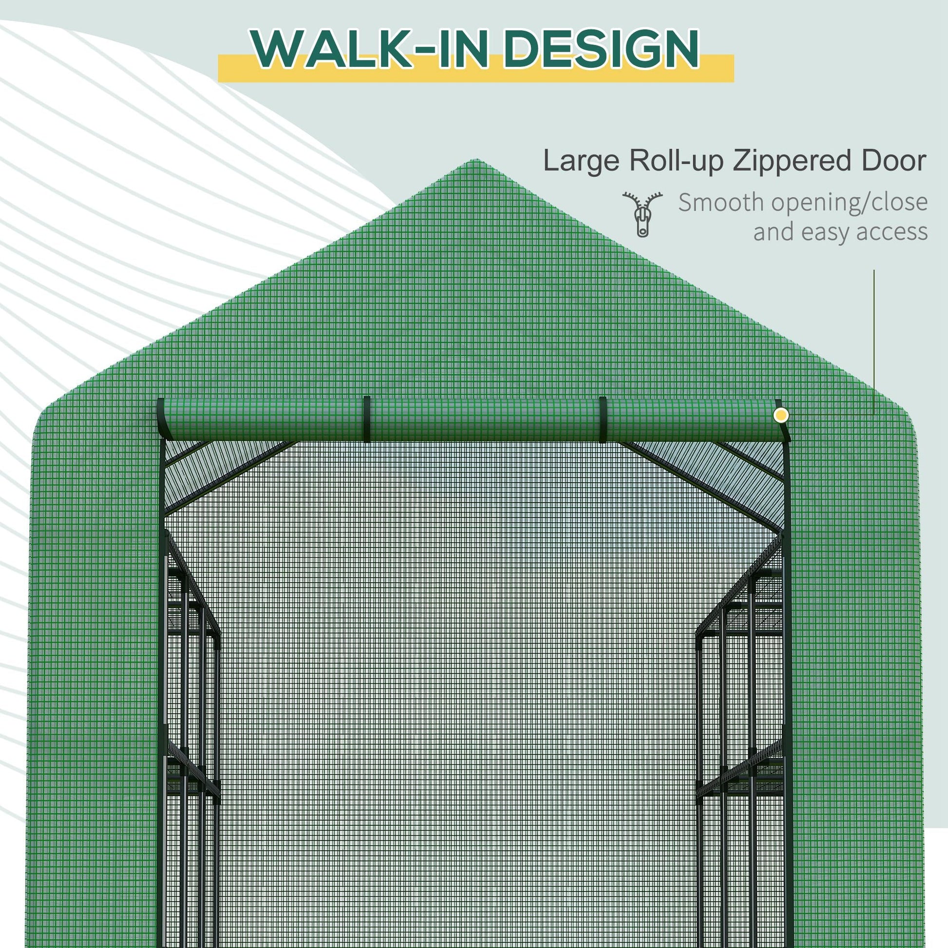 8' x 6' x 7' Portable Walk-In Greenhouse Hot House with 18 Shelves, Water/UV Resistant Weather Cover, &; Roll Up Door Walk In Greenhouses   at Gallery Canada