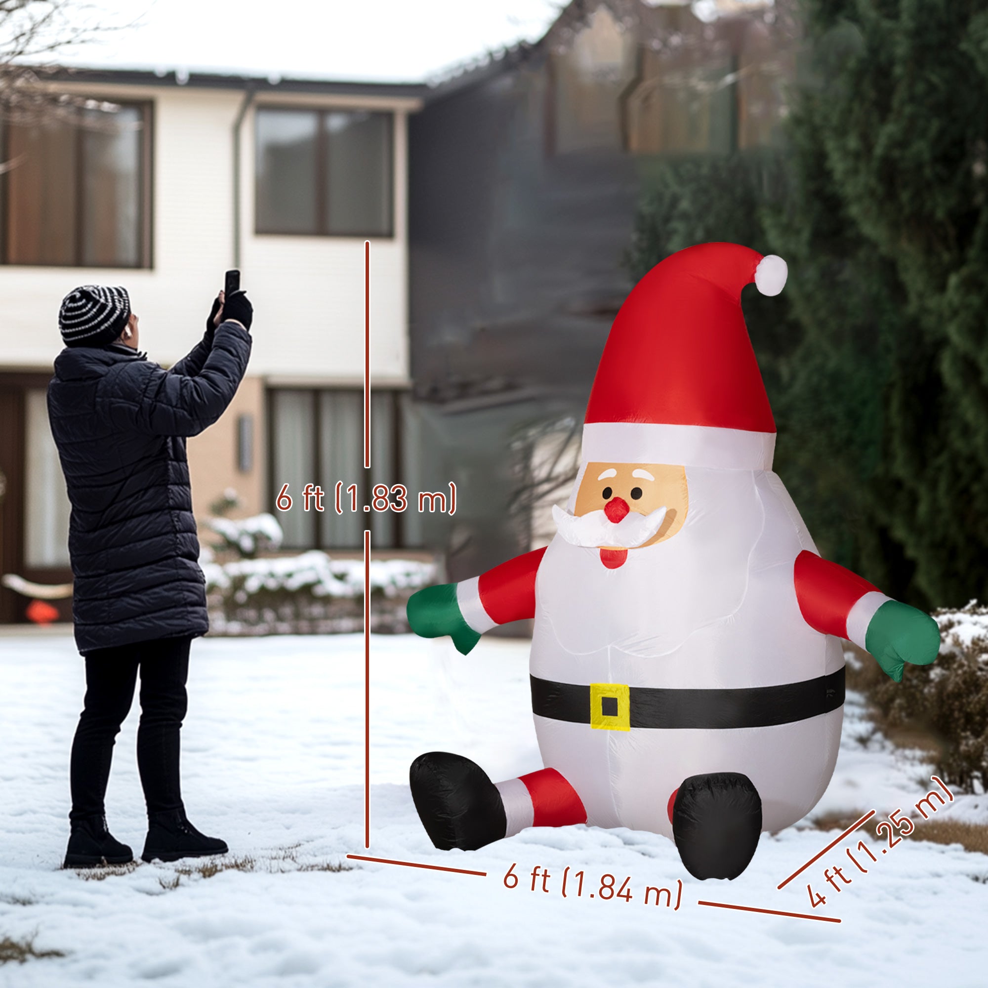6' Blow-Up Outdoor Yard Display, Inflatable Christmas Santa Claus with Magic Ball Light for Lawn Garden Party Christmas Inflatables at Gallery Canada
