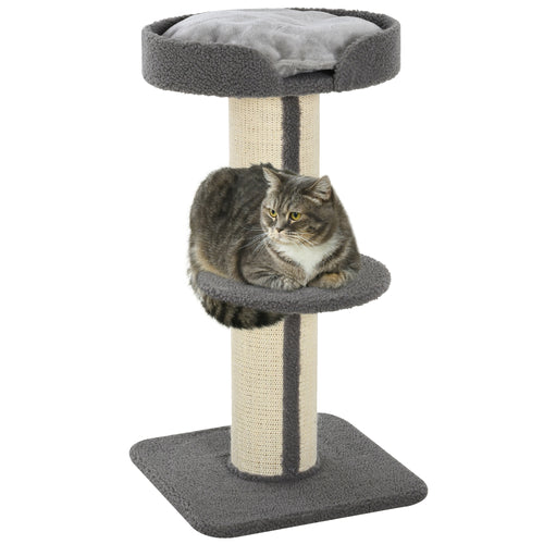 Cat Tree Kitty Tower with Sisal Mat Scratching Post, Cat Bed, Cushion, Perch, 18