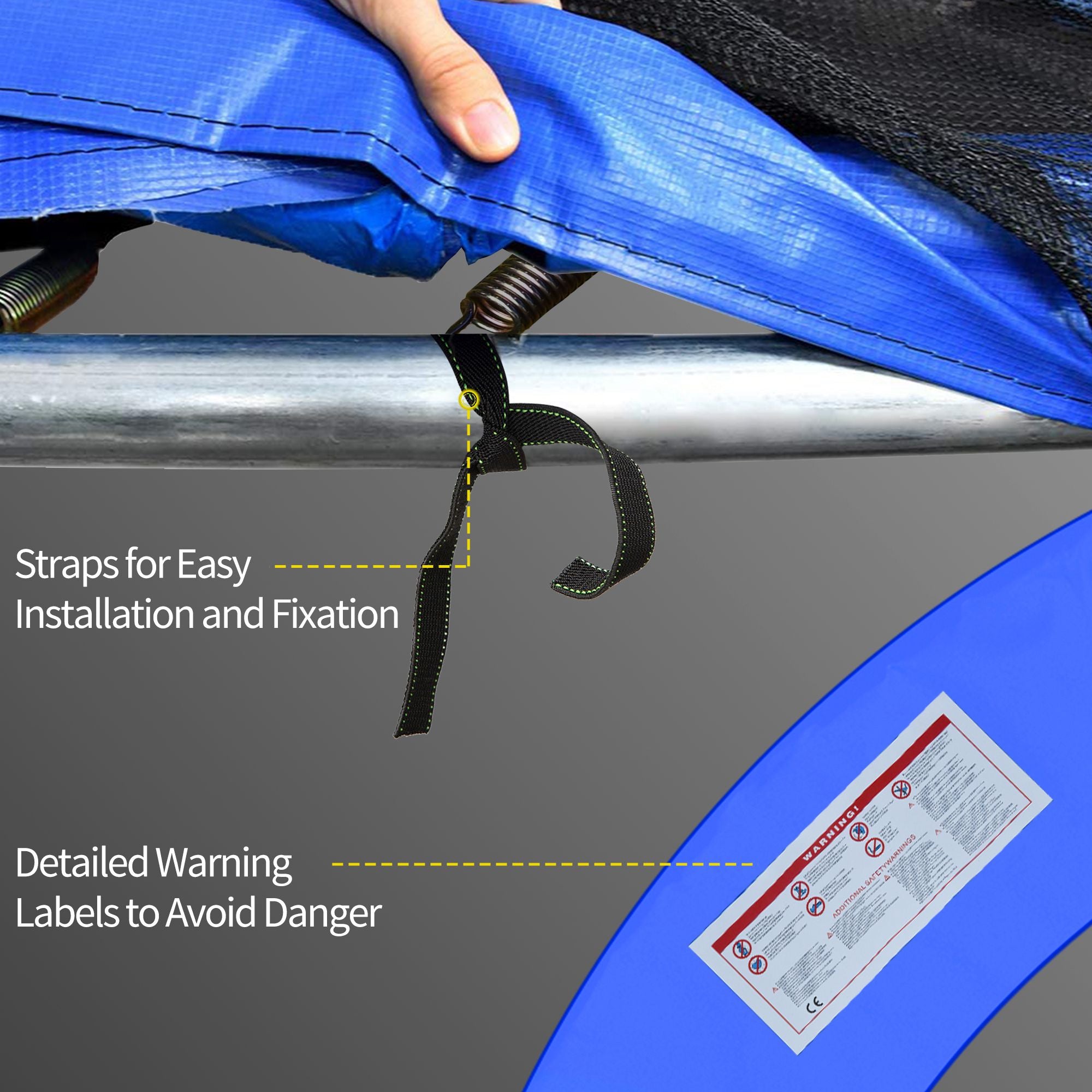 Φ10ft Trampoline Replacement Safety Pad Trampoline Pad Waterproof Spring Cover Blue Trampolines at Gallery Canada