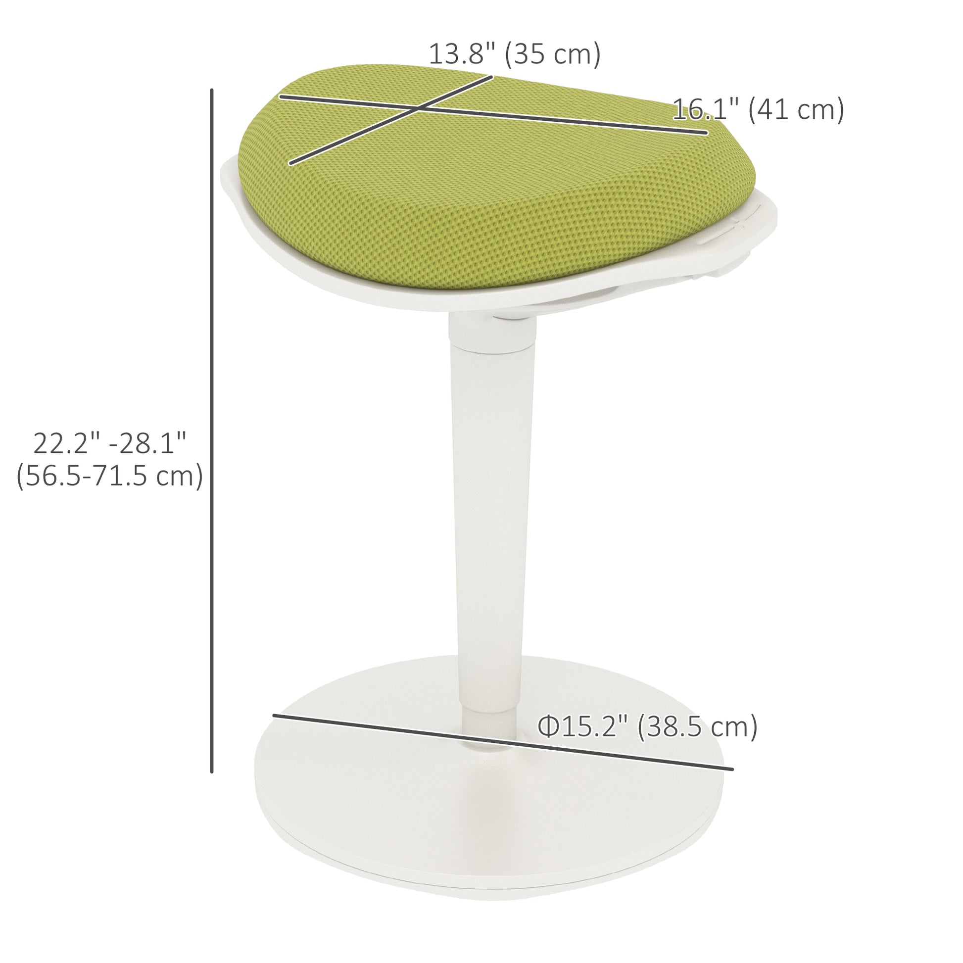 Standing Desk Stool, Ergonomic Wobble Chair, Adjustable Leaning Stool for Office Desks, with Rocking Motion, Green Office Chairs   at Gallery Canada