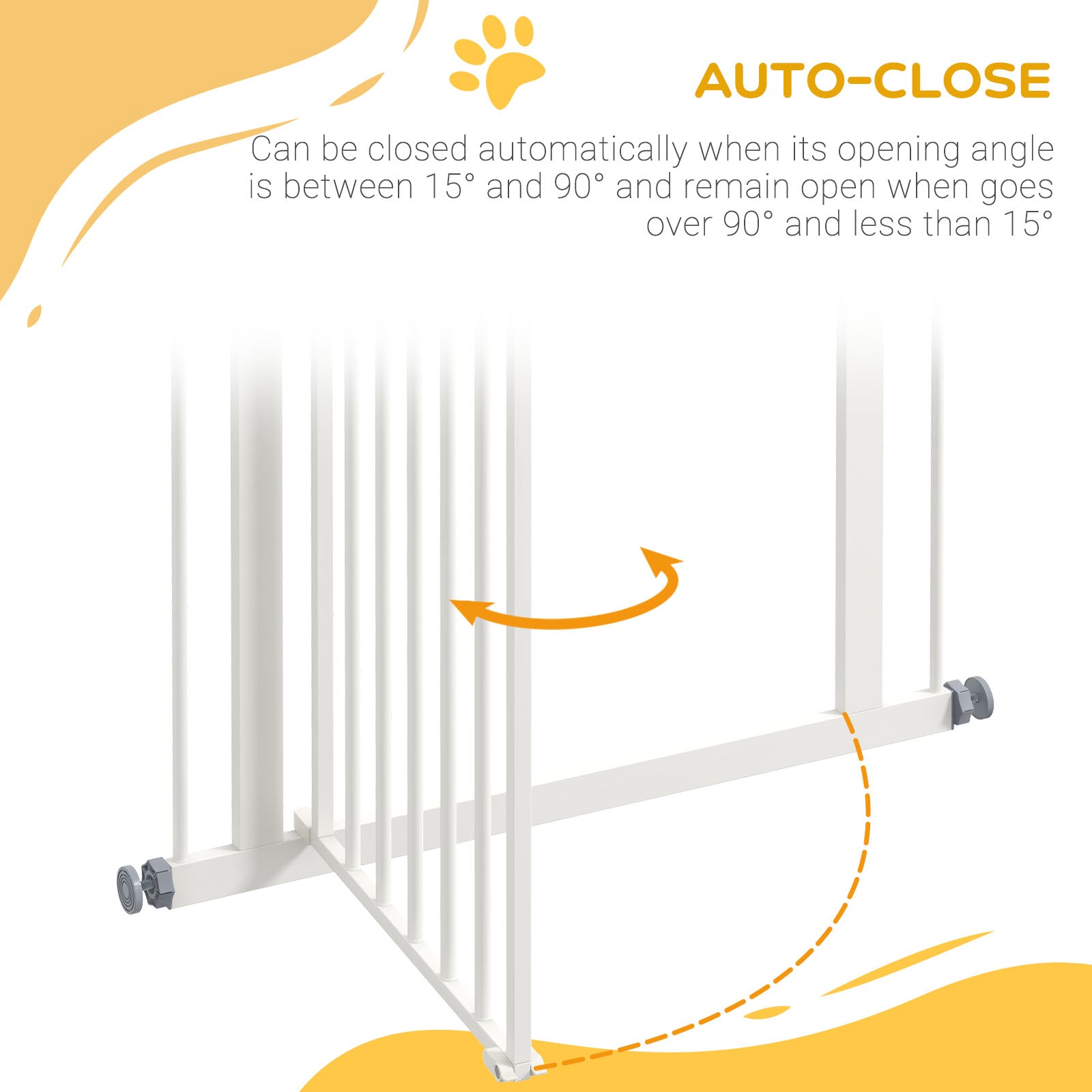 Extra Tall Dog Gate with Door, Pressure Fit, Auto Close, Double Locking for Doorways Hallways Stairs, White Houses, Kennels & Pens   at Gallery Canada