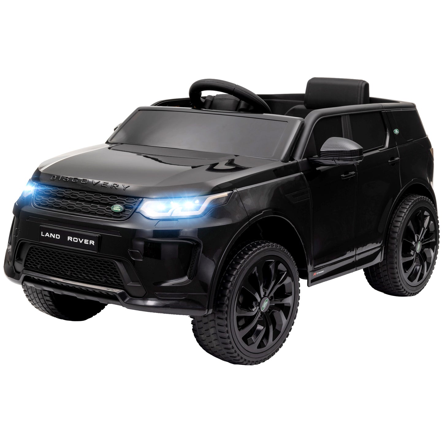 Land Rover Discovery Sport Licensed 12V Ride on Car w/ Remote, Soft Start, LED Lights, Music Horn, Black Electric Toy Cars   at Gallery Canada