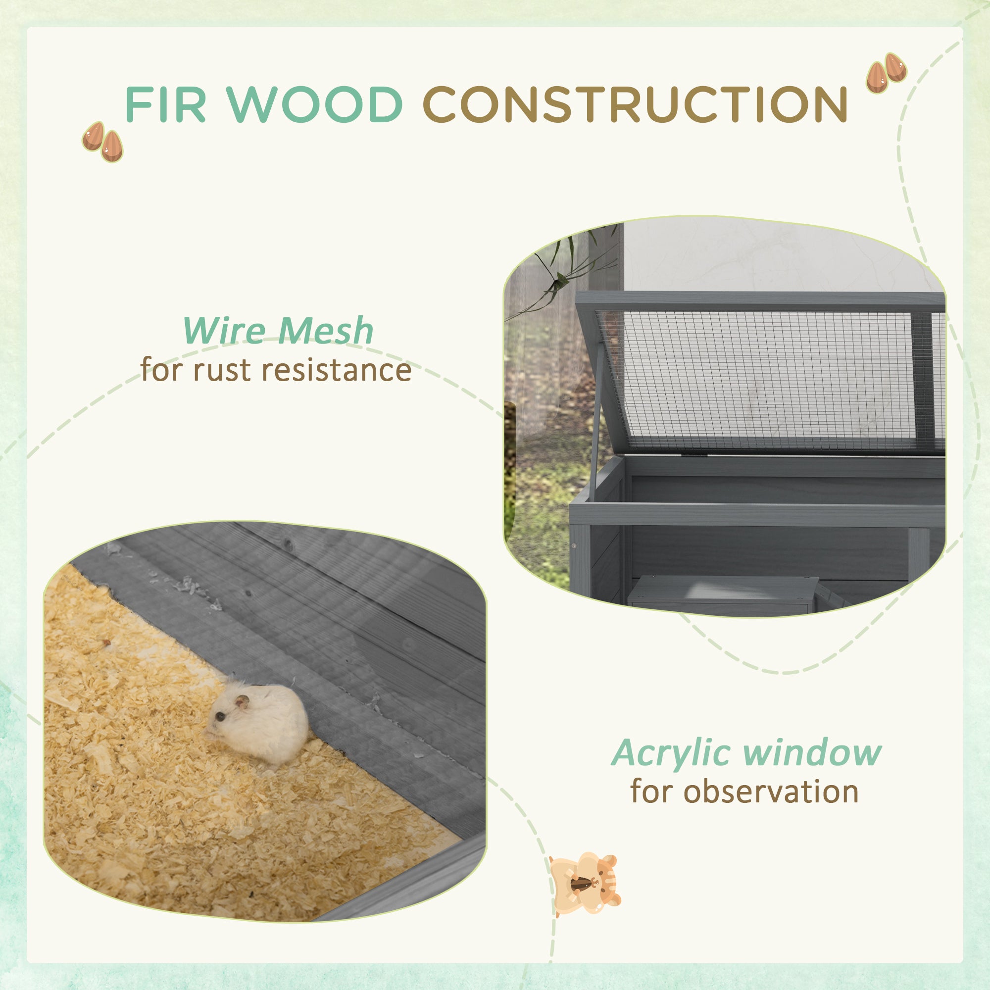 Small Animals Kit Hutch w/ Sliding Tray, Exercise Play House for Dwarf Hamsters, Gerbils, Chinchillas, Grey Hamster Cages at Gallery Canada