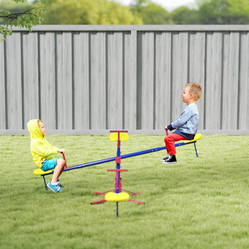Kids Metal Seesaw Teeter Totter Children's Playground Equipment for Garden Outdoor Indoor Swing, 4 Seats