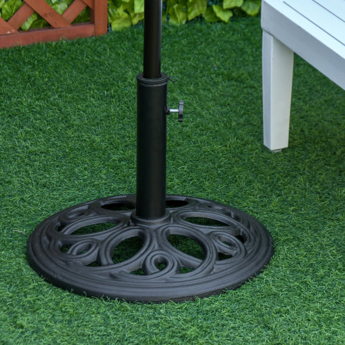 Patio Umbrella Base Stand, Round Cast Iron Umbrella Holder for Outdoor, Patio, Garden,Deck and Beach, Fit Dia. 1.5