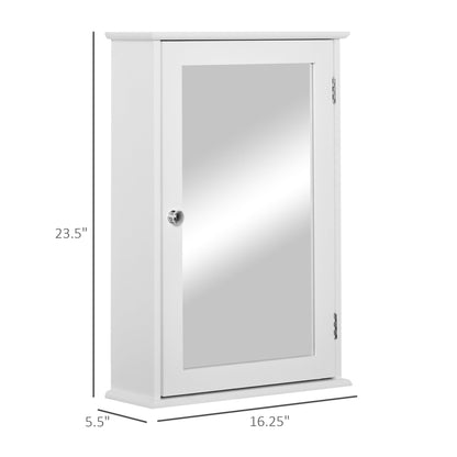 Bathroom Mirror Cabinet, Wall Mounted Medicine Cabinet, Storage Cupboard with Door and Shelves, White Mirror Medicine Cabinets   at Gallery Canada