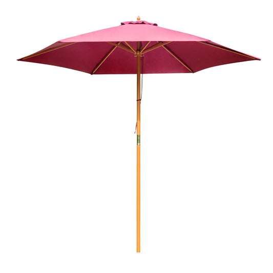 φ9' x 8' H Patio Umbrella, Market Umbrella with Hardwood Frame and Wind Vent, Outdoor Beach Parasol, Wine Red - Gallery Canada