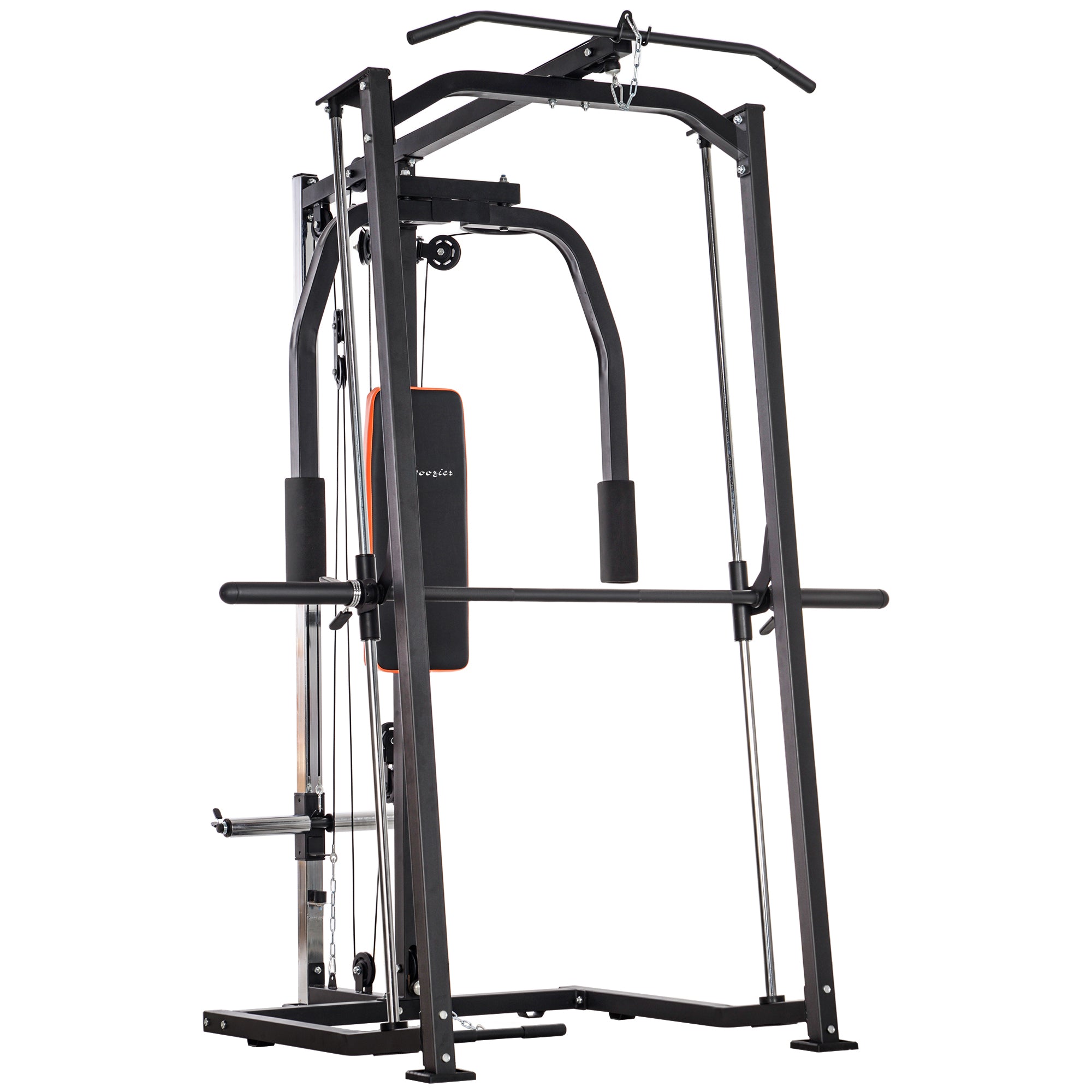3 In 1 Smith Machine with Dual Cable Pulley System, Chest Press Station, 17-Level Squat Rack and Barbell Bar Power Towers at Gallery Canada