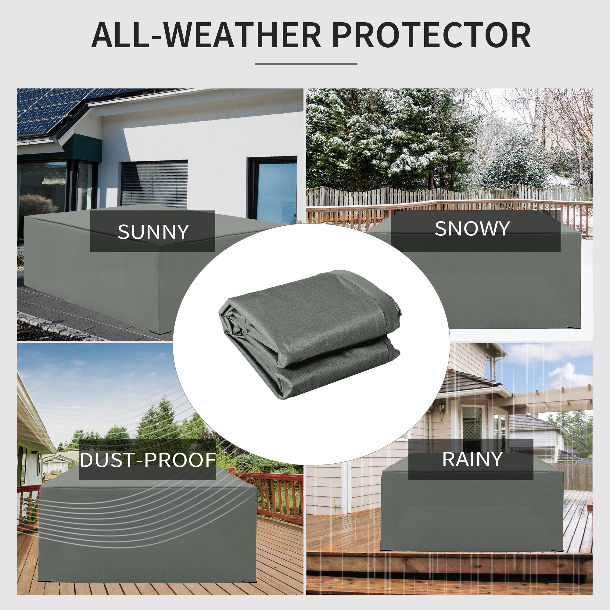 Patio Furniture Covers, Waterproof, Windproof Anti-UV 600D Heavy Duty Oxford Fabric Outdoor Furniture Cover for Dining Table Chair Set, 108