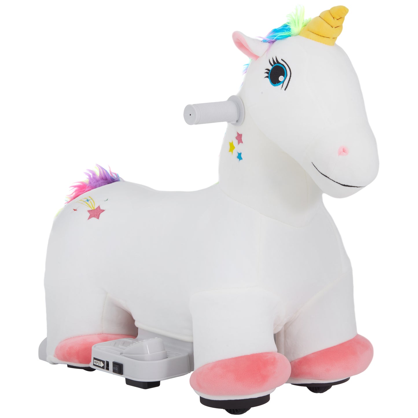 6V Ride on Unicorn, Battery Powered Kids Riding Pony with Music Forward, Aged 18-36 Months, White Rocking Horses   at Gallery Canada