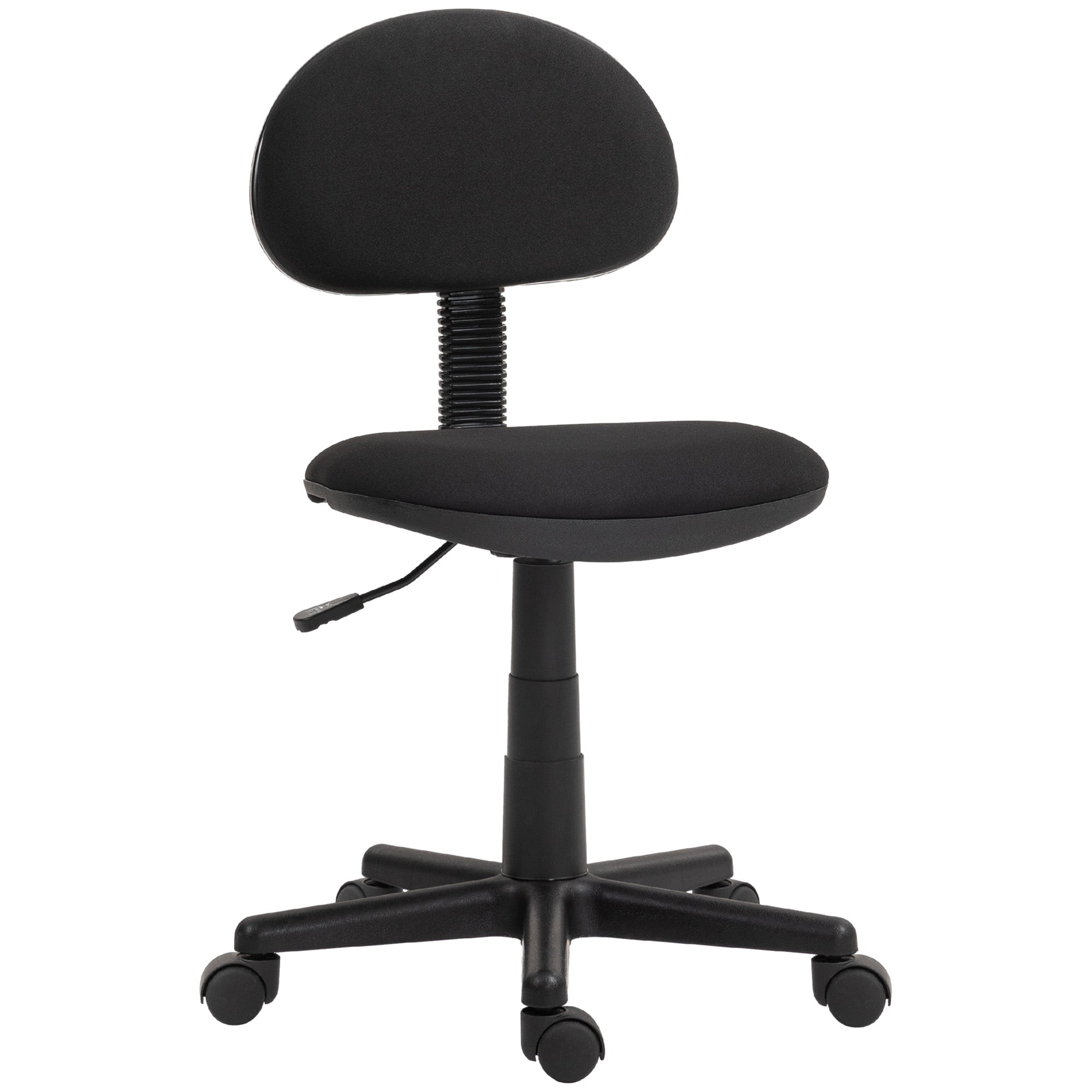 Small Desk Chair, Armless Office Chair with Adjustable Height, 360° Swivel Wheels, Low Back for Small Spaces, Black Task Chairs at Gallery Canada