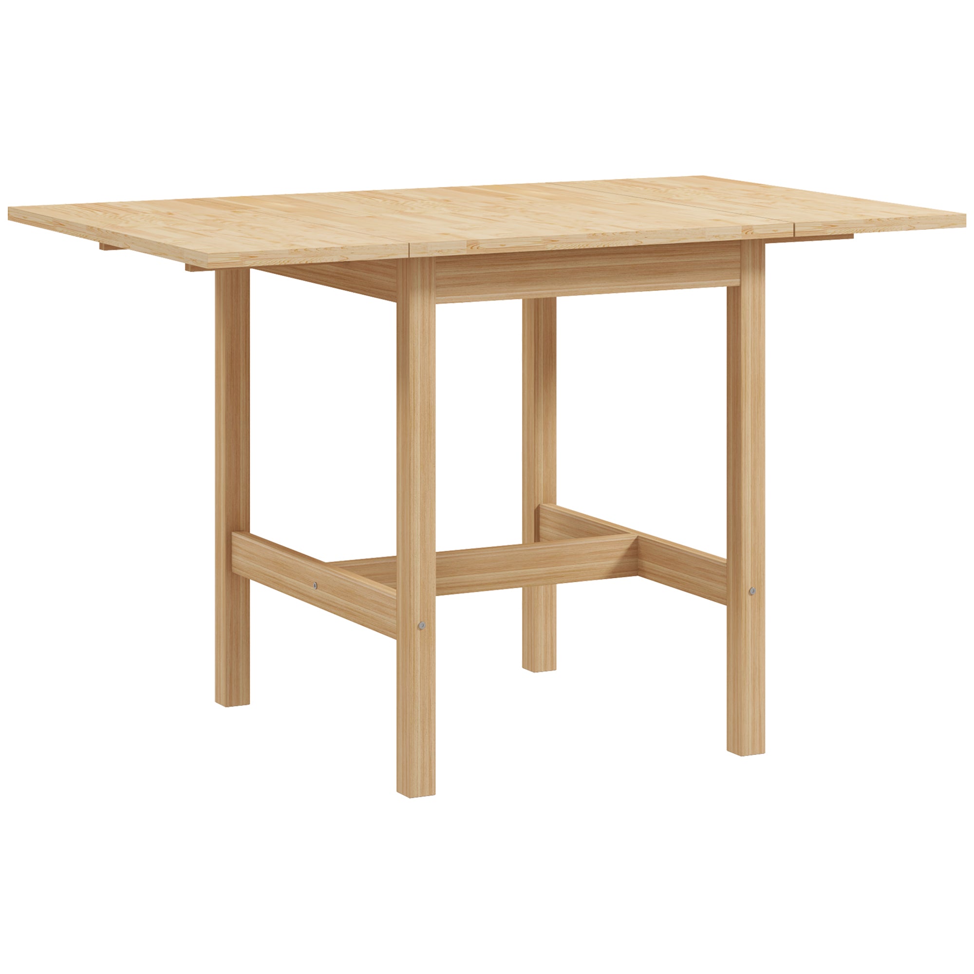 Solid Wood Kitchen Table, Farmhouse Drop Leaf Tables for Small Spaces, Folding Dining Table, Nature Wood Dining Tables   at Gallery Canada