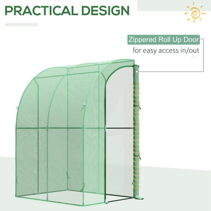 Polycarbonate Walk-in Greenhouse with Roll-Up Door, 5' x 4' x 7' - Green Walk In Greenhouses   at Gallery Canada