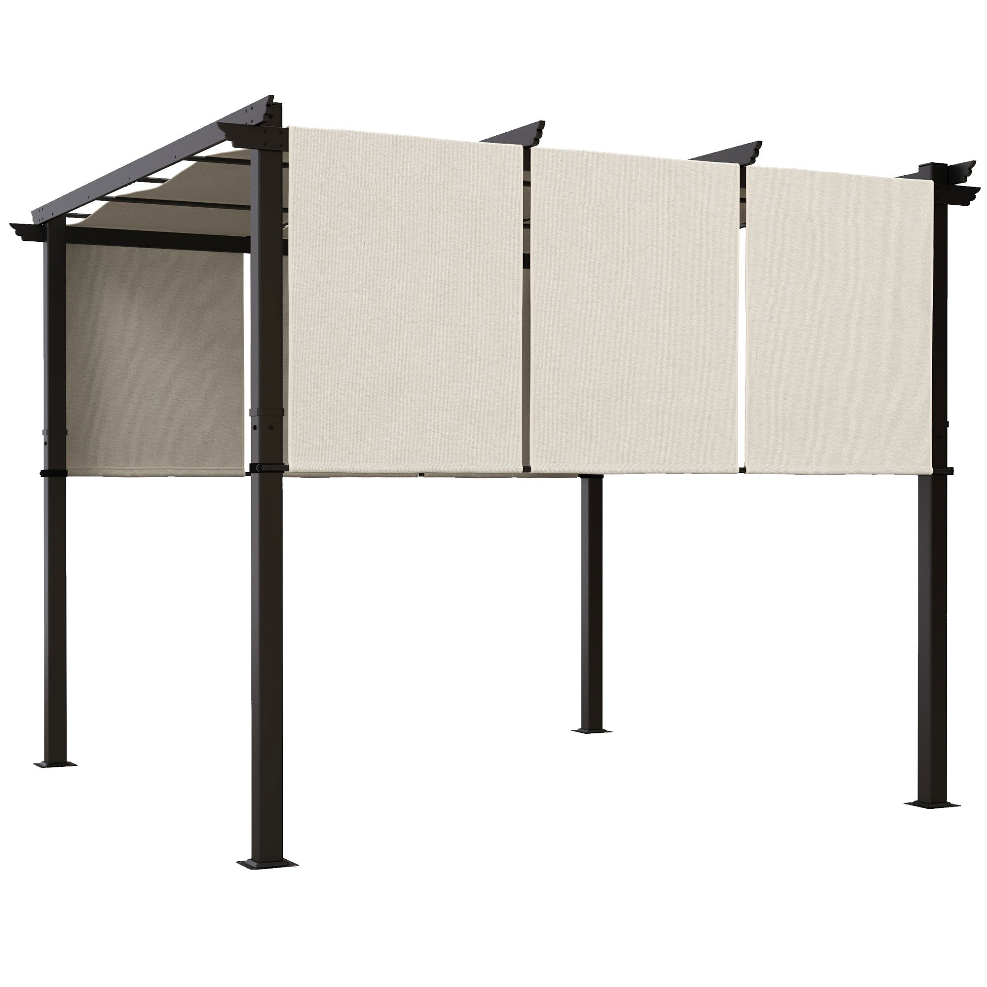 10' x 10' Metal Pergola, Outdoor Pergola with Retractable Canopy, for Garden, Patio, Backyard, Deck Pergolas at Gallery Canada