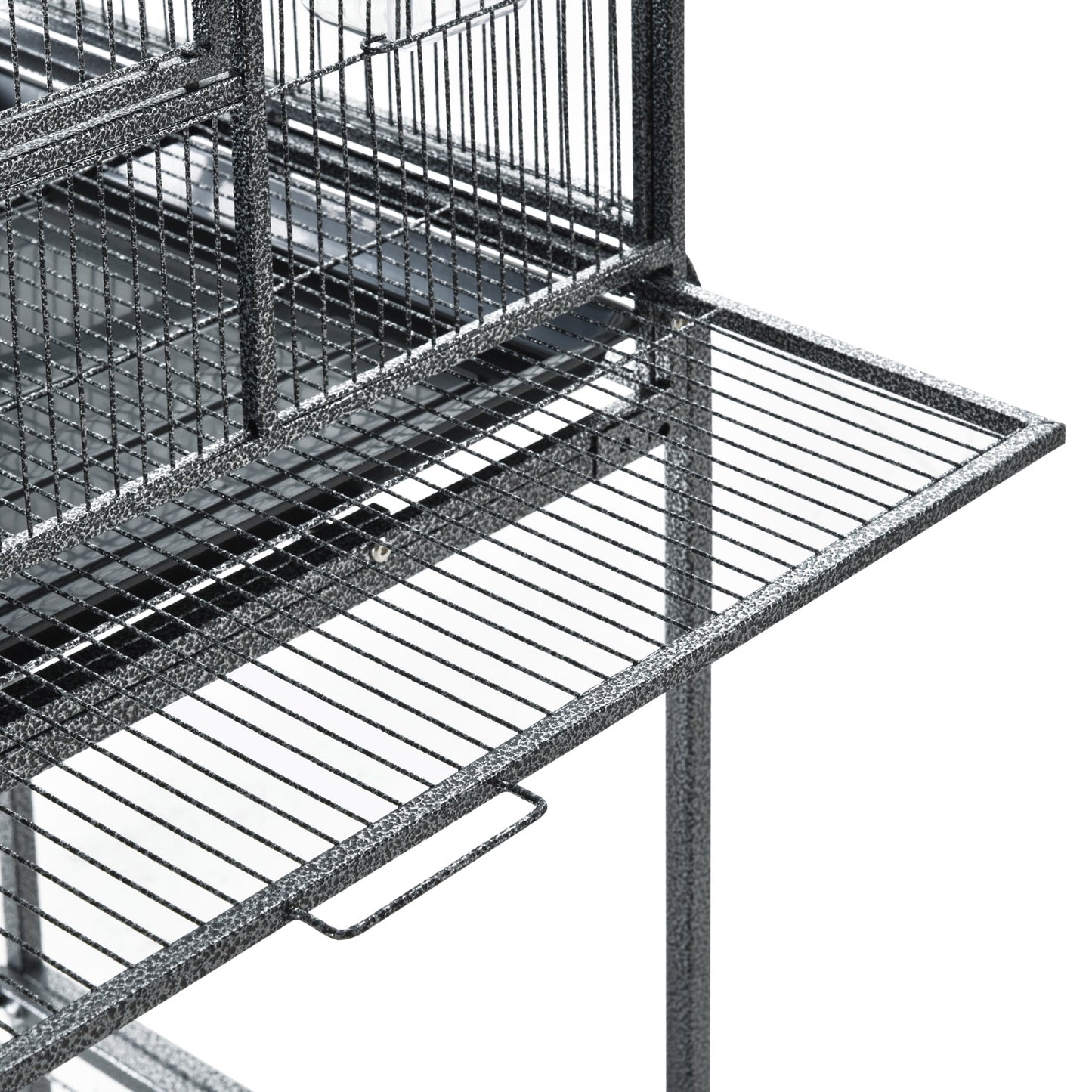 Extra Large 64" Rolling Metal Parrot Cage with Stand, Perch, and Storage, Multi-Colour Bird Cages   at Gallery Canada