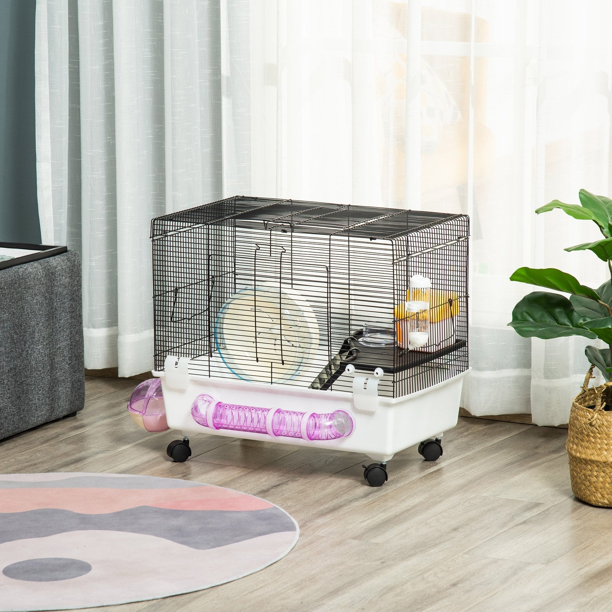 Multi-Storey Hamster Cage with Tubes, Wheel, Water Bottle, White Hamster Cages   at Gallery Canada