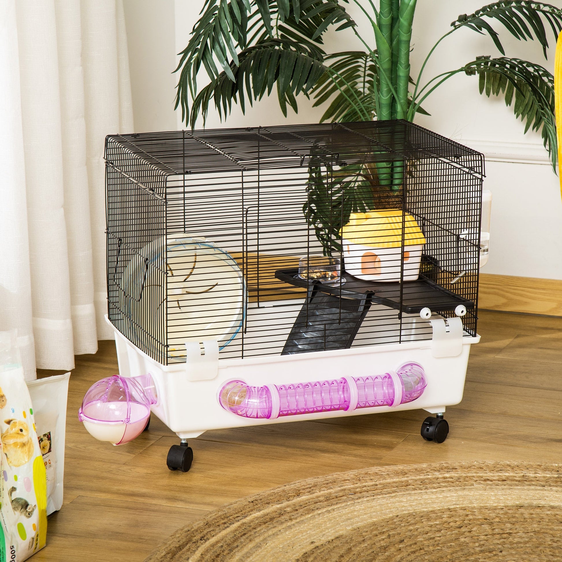 Multi-Storey Hamster Cage with Tubes, Wheel, Water Bottle, White Hamster Cages   at Gallery Canada