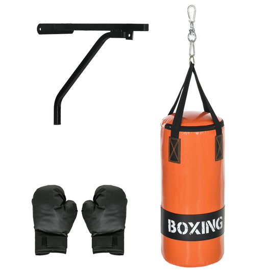 Hanging Punching Bag, Heavy Bag with Punch Gloves and Wall Mount Hanger for MMA and Muay Thai Workouts Punching Bag Hangers Black and Orange  at Gallery Canada