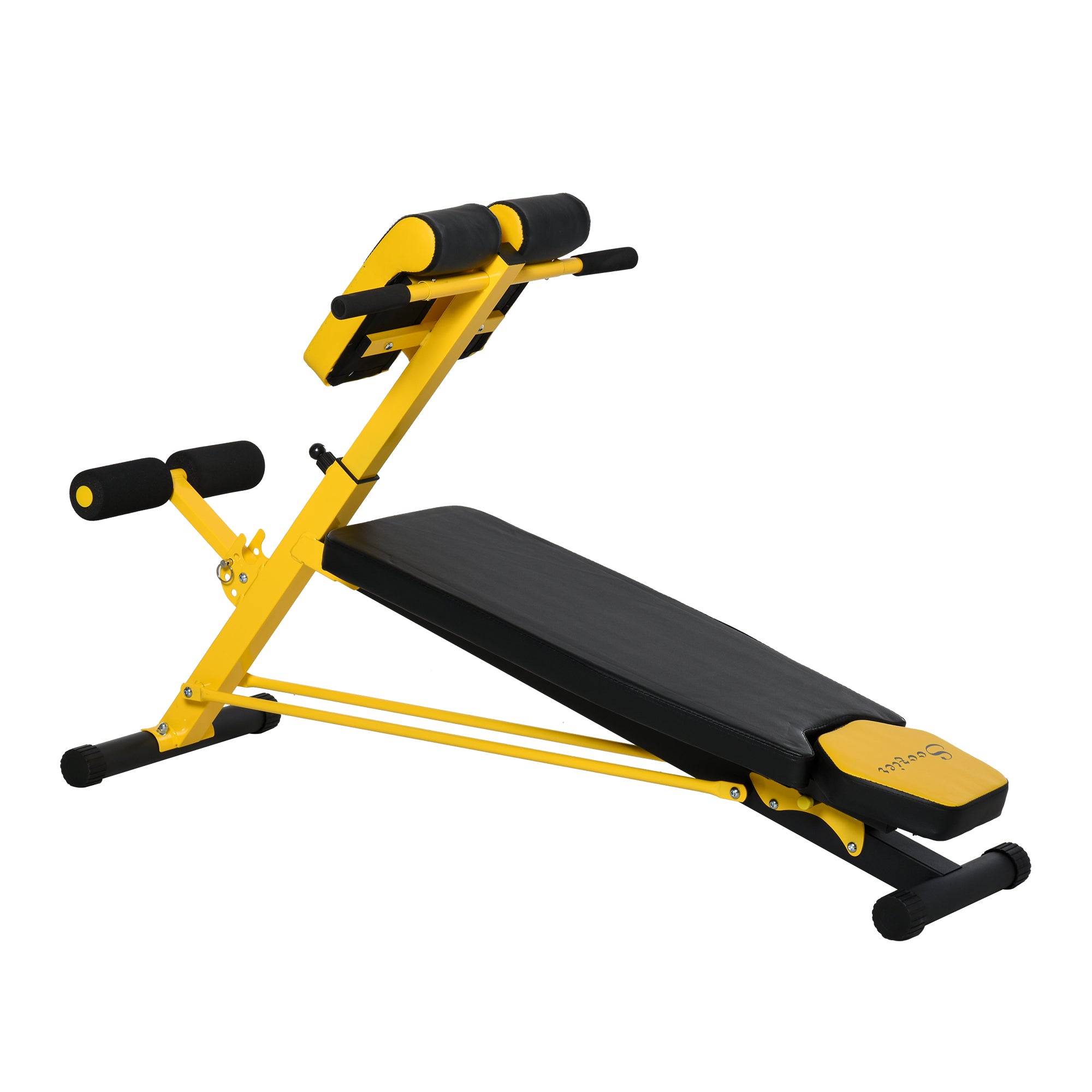 Adjustable Weight Bench Roman Chair Exercise Training Multi-Functional Hyper Extension Bench Dumbbell Bench Ab Sit up Decline Flat Black and Yellow Weight Benches at Gallery Canada