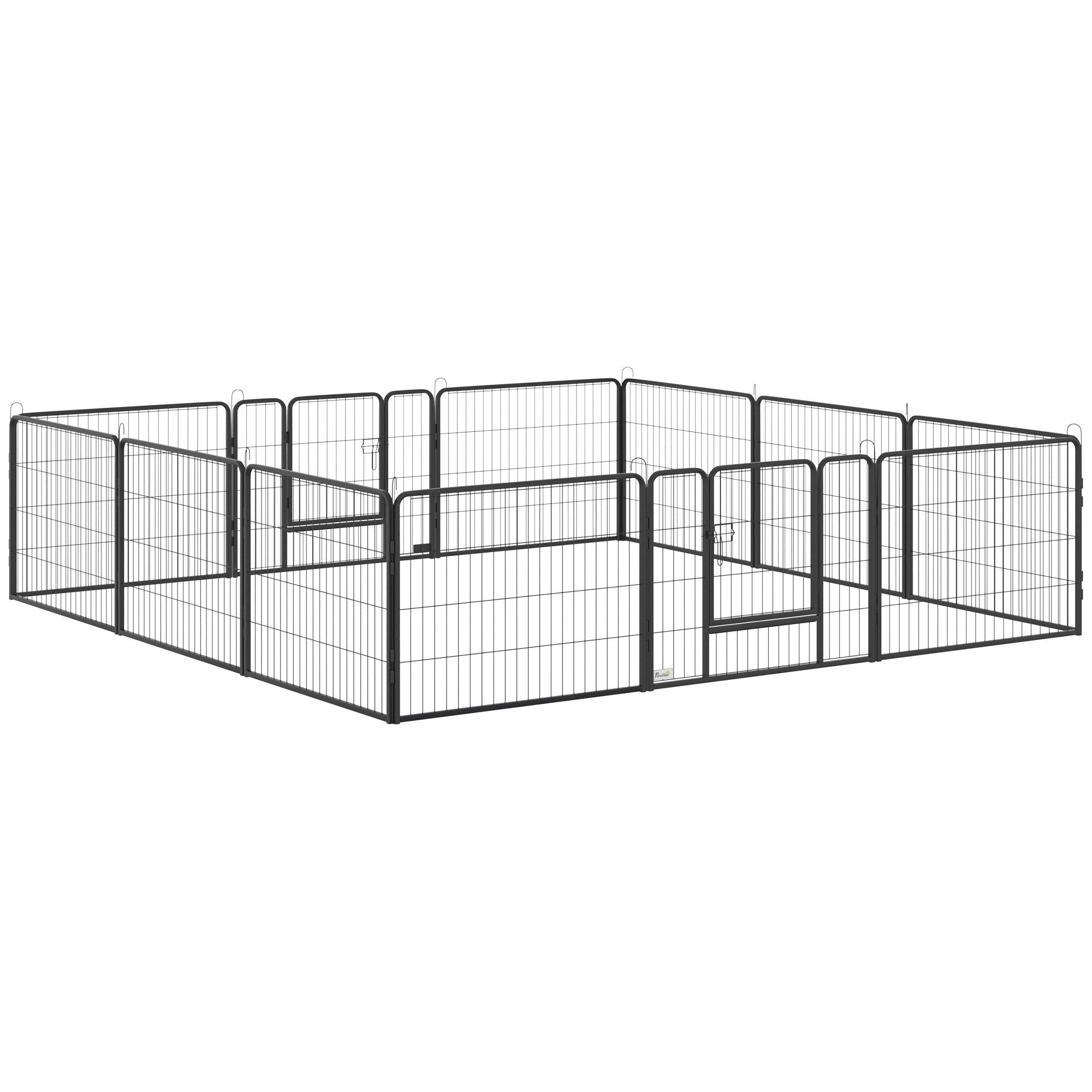 Heavy Duty Dog Playpen, 12 Panels Pet Playpen Dog Fence, Portable Puppy Exercise Pen, with 2 Doors Locking Latch, Outdoor or Indoor Use 23.5