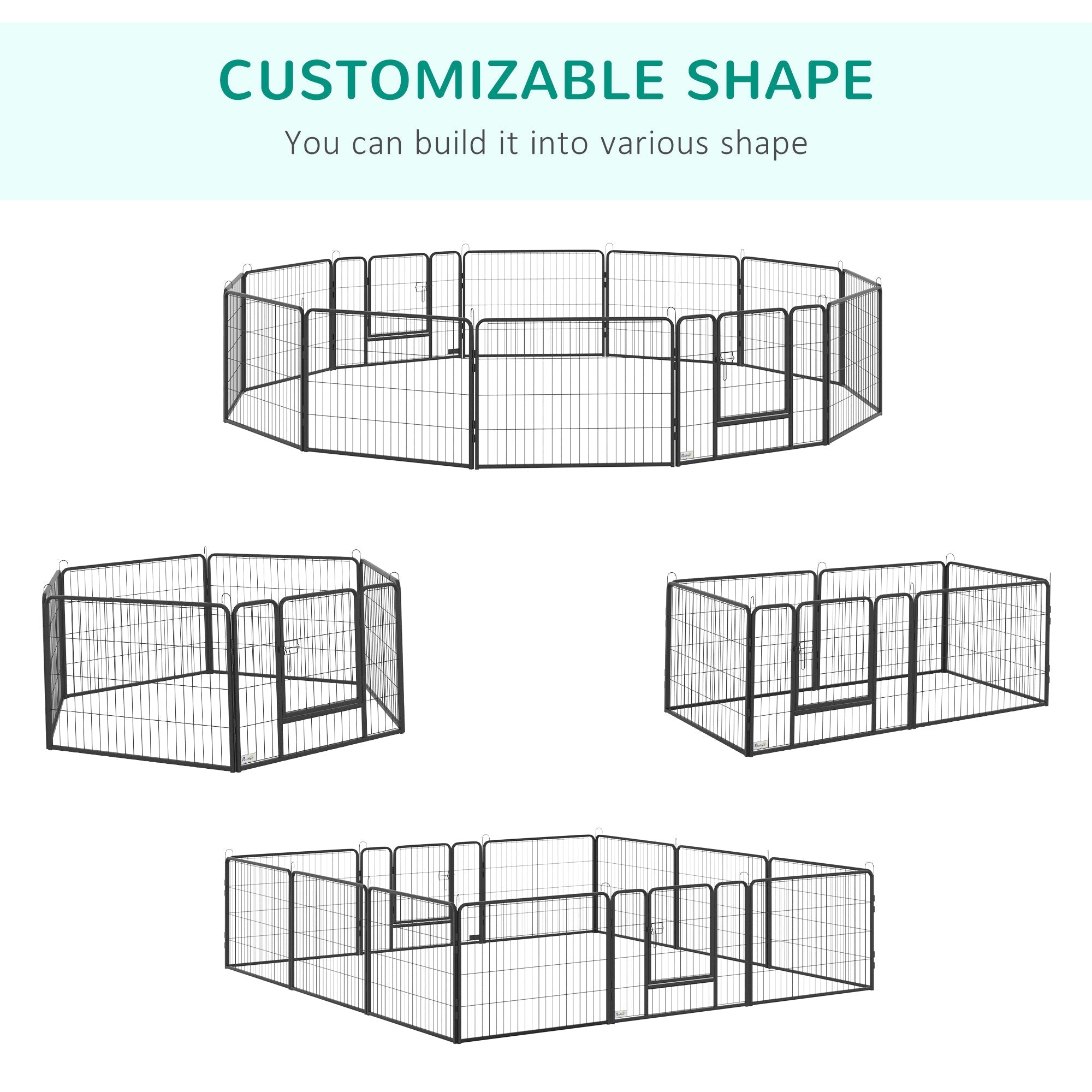 Heavy Duty Dog Playpen, 12 Panels Pet Playpen Dog Fence, Portable Puppy Exercise Pen, with 2 Doors Locking Latch, Outdoor or Indoor Use 23.5