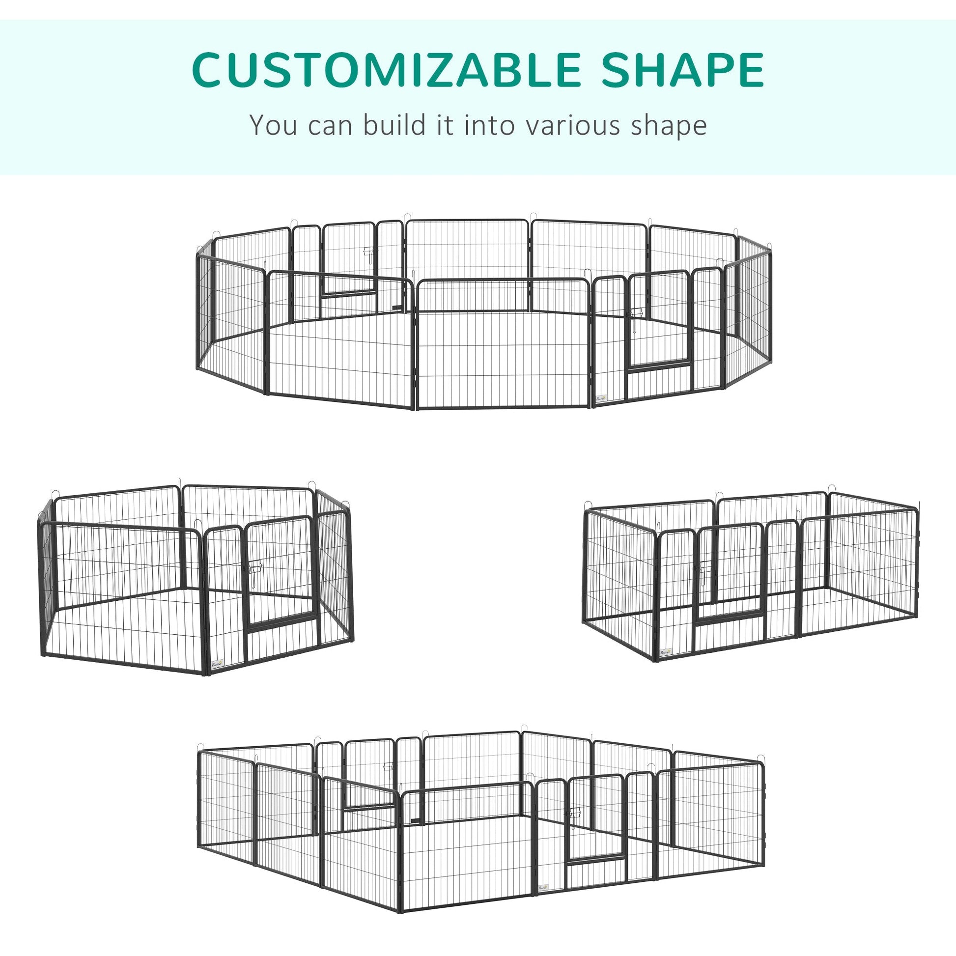 Heavy Duty Dog Playpen, 12 Panels Pet Playpen Dog Fence, Portable Puppy Exercise Pen, with 2 Doors Locking Latch, Outdoor or Indoor Use 23.5" Height Houses, Kennels & Pens   at Gallery Canada