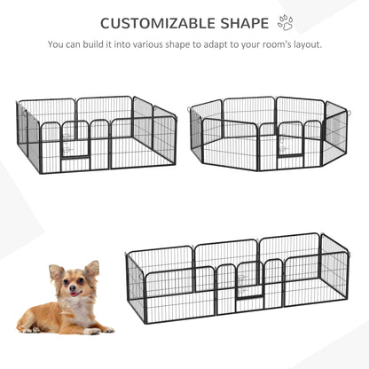 Heavy Duty Dog Playpen, 8 Panel 23.5" Height Metal Pet Puppy Exercise Pen, DIY Design, Outdoor Indoor, for Small Minature Dogs, Black Houses, Kennels & Pens   at Gallery Canada