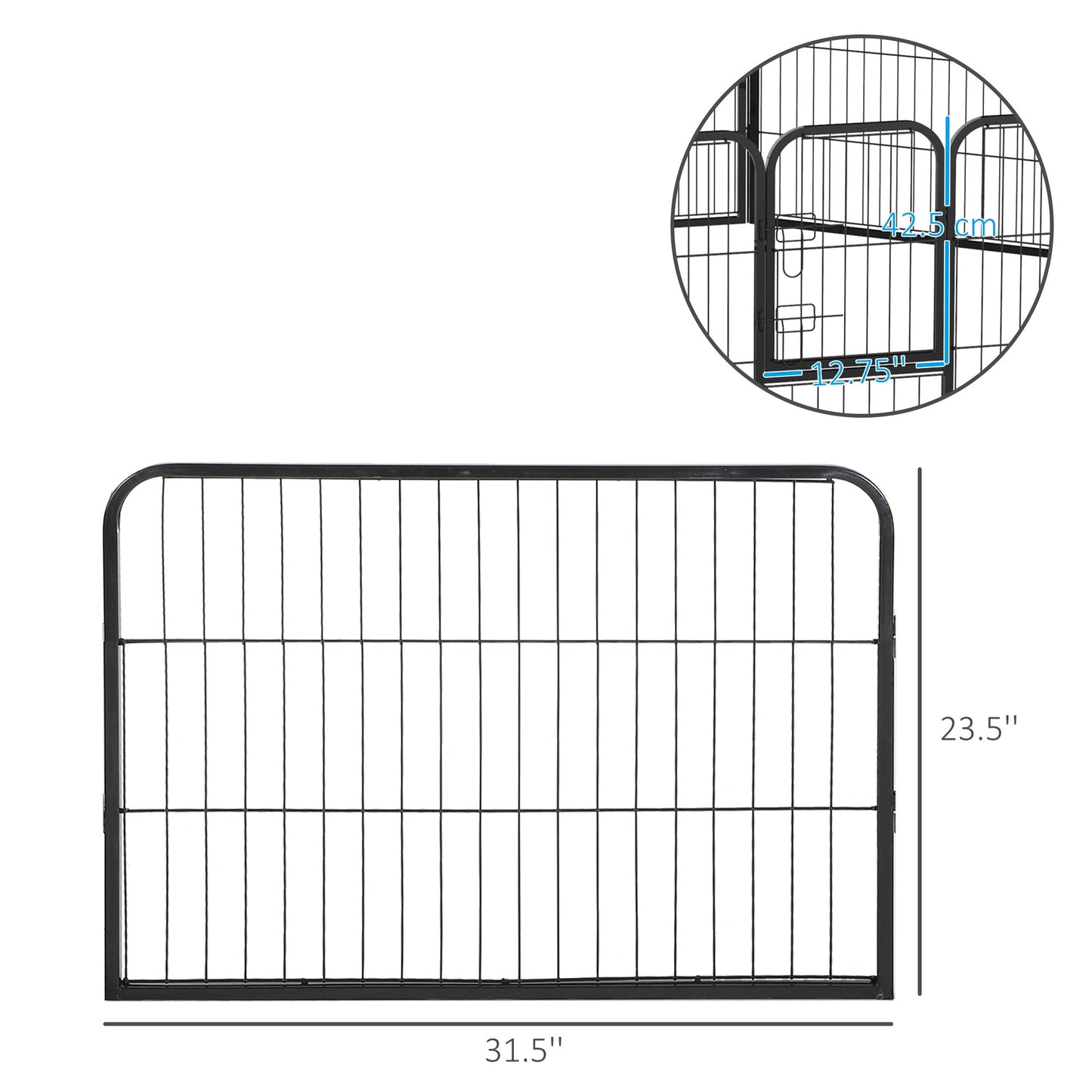 Heavy Duty Dog Playpen, 8 Panel 23.5" Height Metal Pet Puppy Exercise Pen, DIY Design, Outdoor Indoor, for Small Minature Dogs, Black Houses, Kennels & Pens   at Gallery Canada