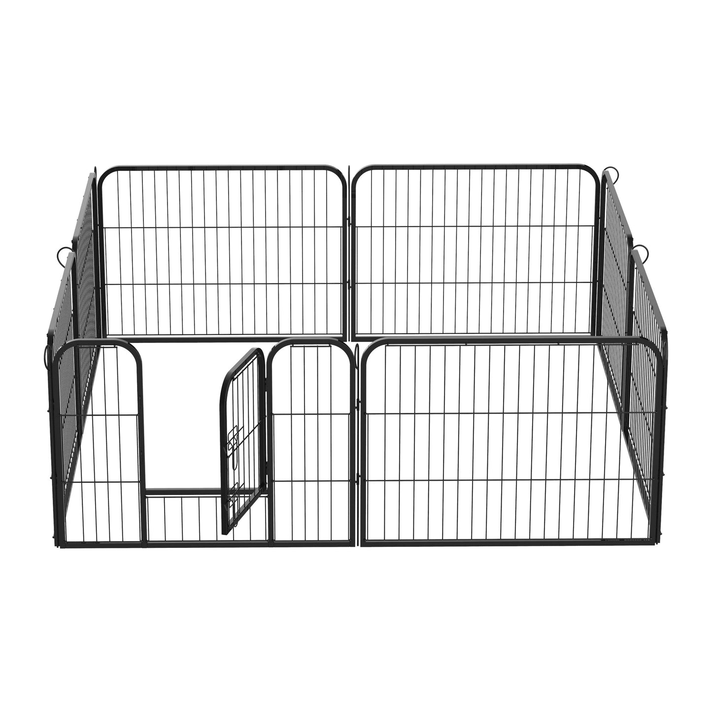 Heavy Duty Dog Playpen, 8 Panel 23.5" Height Metal Pet Puppy Exercise Pen, DIY Design, Outdoor Indoor, for Small Minature Dogs, Black Houses, Kennels & Pens   at Gallery Canada