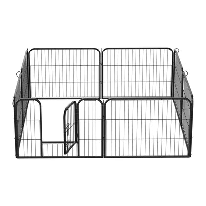 Heavy Duty Dog Playpen, 8 Panel 23.5" Height Metal Pet Puppy Exercise Pen, DIY Design, Outdoor Indoor, for Small Minature Dogs, Black Houses, Kennels & Pens   at Gallery Canada