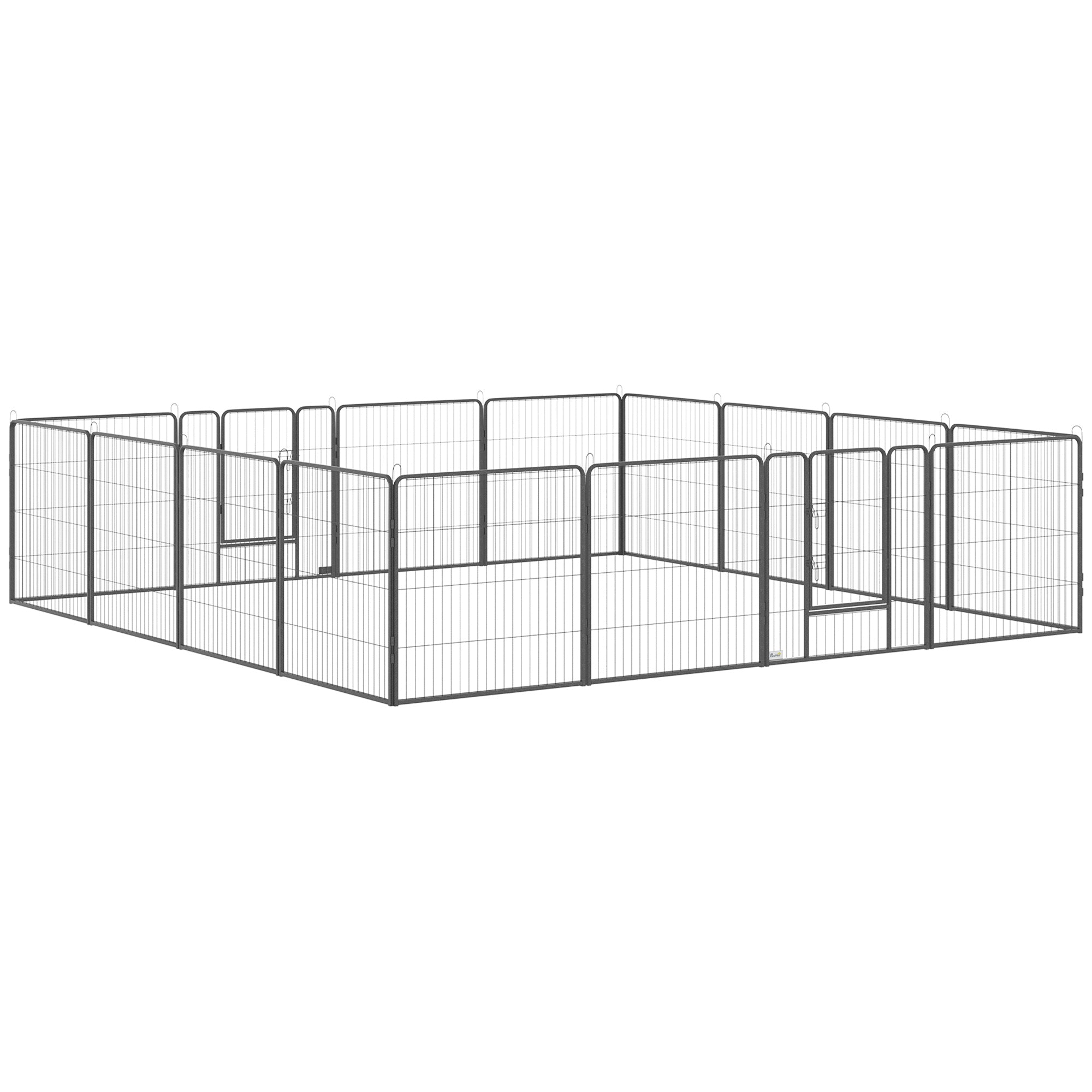 Steel 16-Panel Heavy Duty Pet Playpen with 2 Locking Doors, 31.5