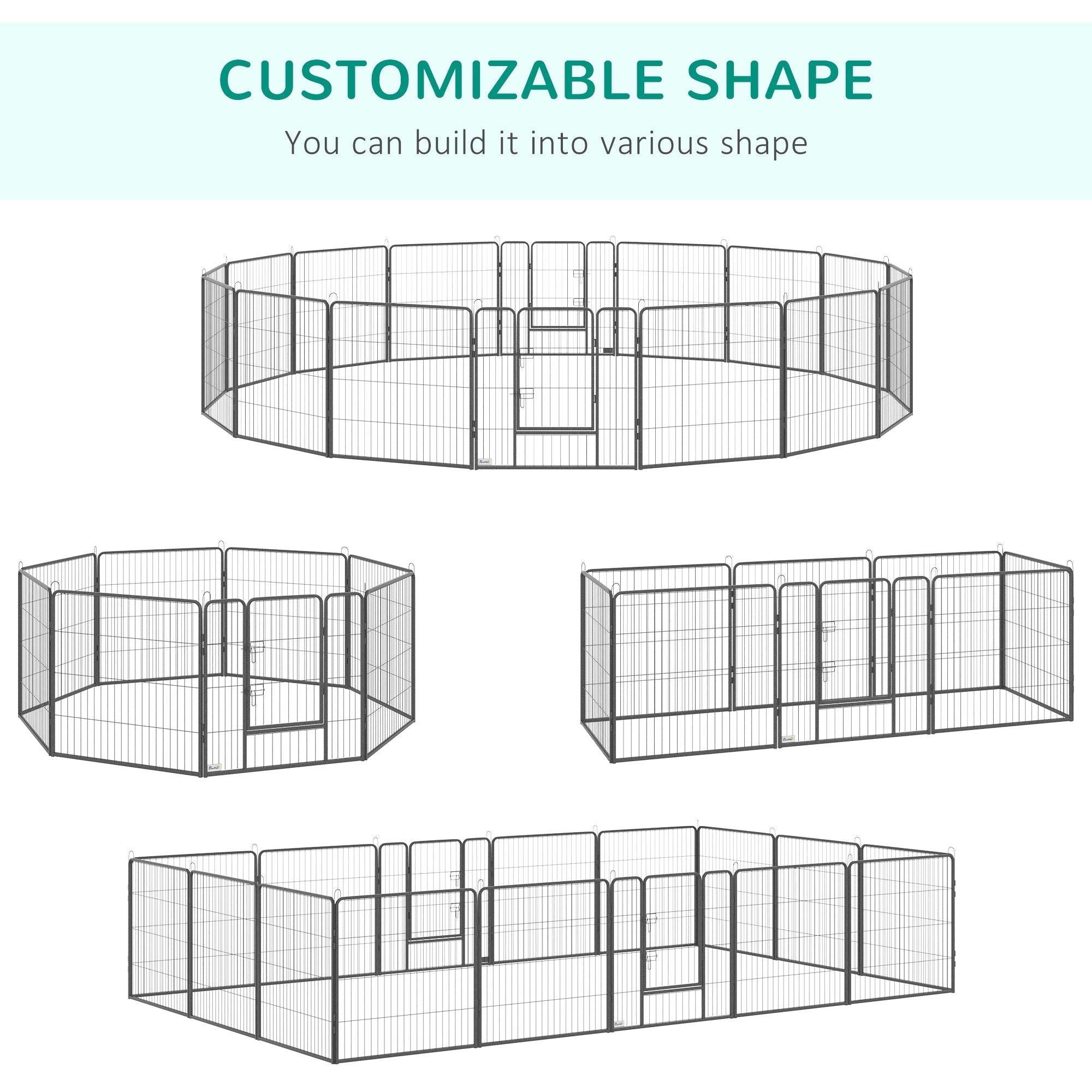 Steel 16-Panel Heavy Duty Pet Playpen with 2 Locking Doors, 31.5