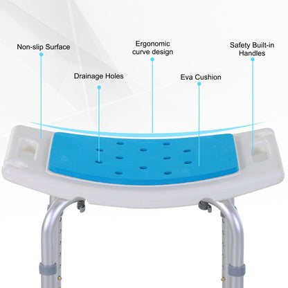 EVA Padded Height Adjustable Shower Chair with Suction Feet, 300lbs, Multi Colour Bath Chairs   at Gallery Canada