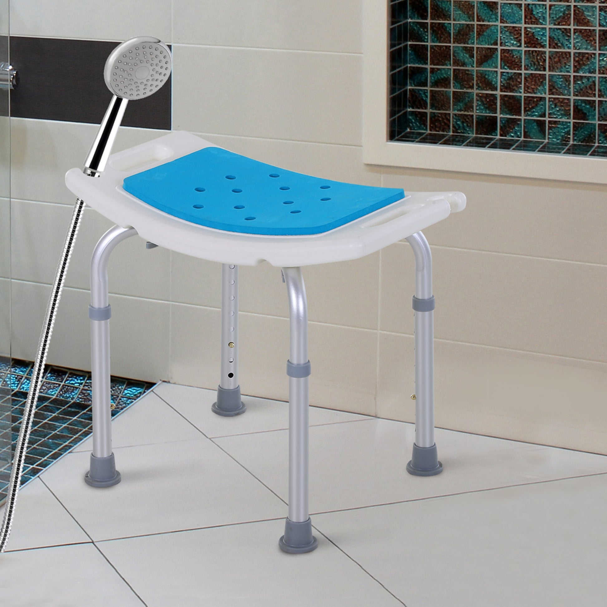 EVA Padded Height Adjustable Shower Chair with Suction Feet, 300lbs, Multi Colour Bath Chairs   at Gallery Canada