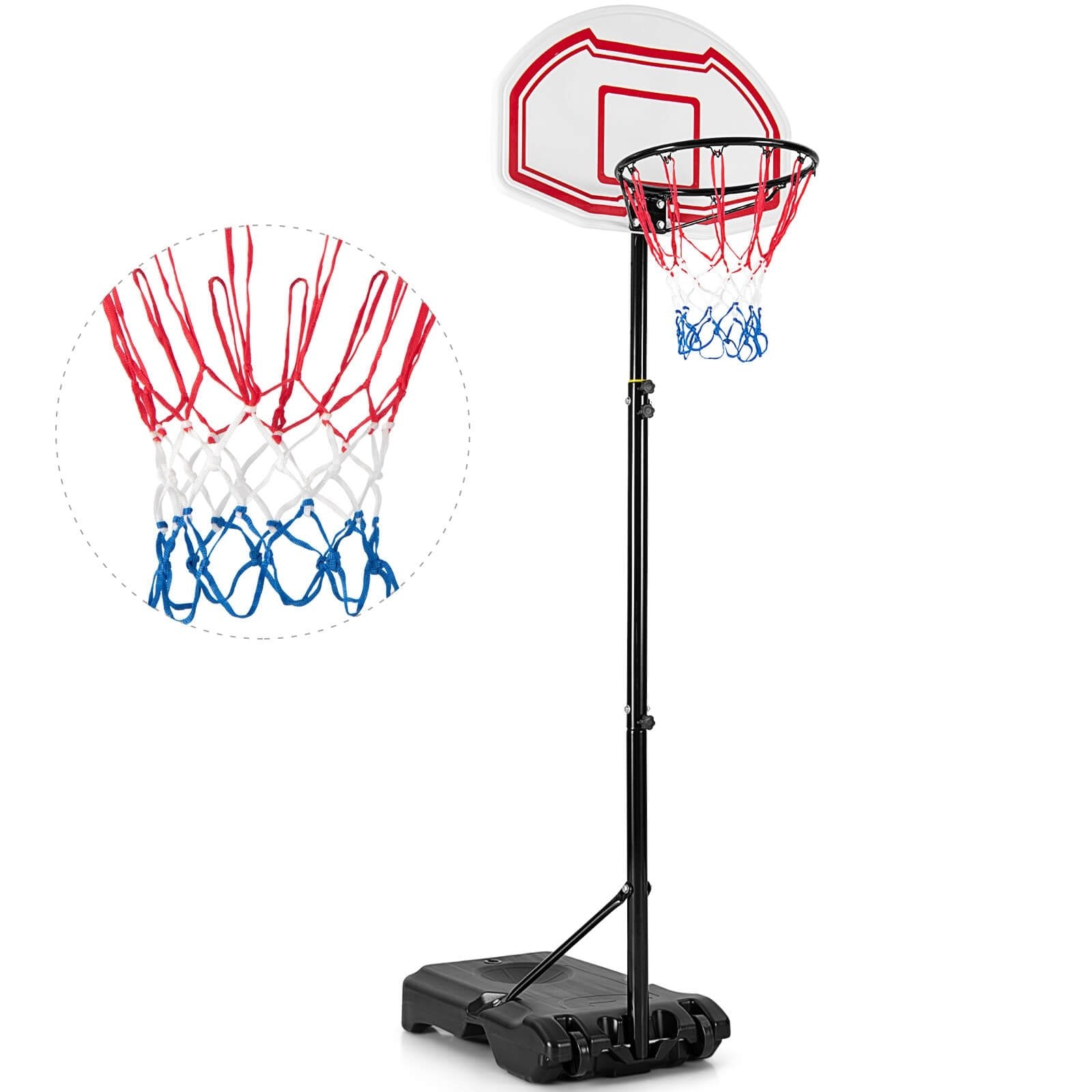 Height Adjustable Basketball Hoop with 2 Nets and Fillable Base, Multicolor Toy Sports   at Gallery Canada