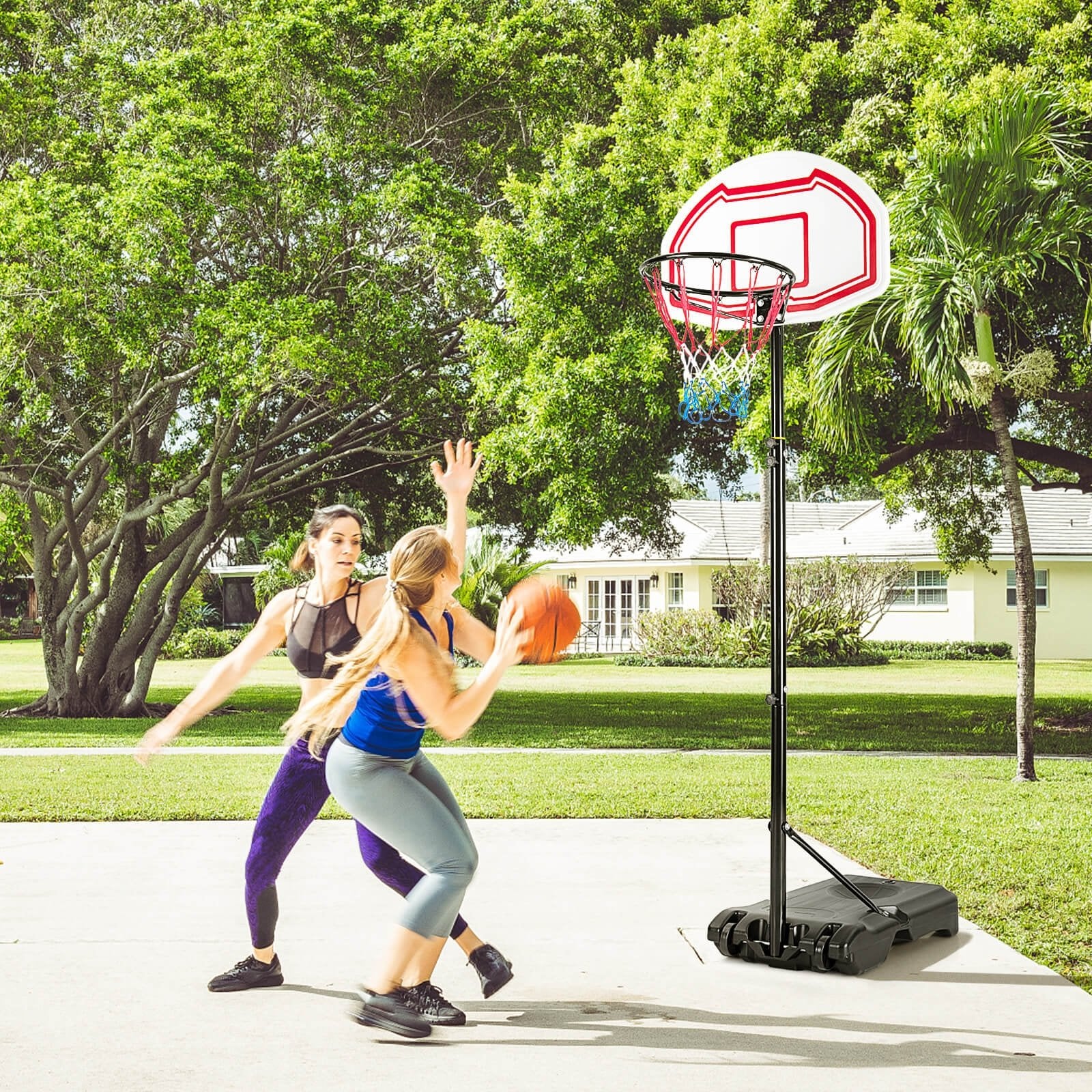 Height Adjustable Basketball Hoop with 2 Nets and Fillable Base, Multicolor Toy Sports   at Gallery Canada