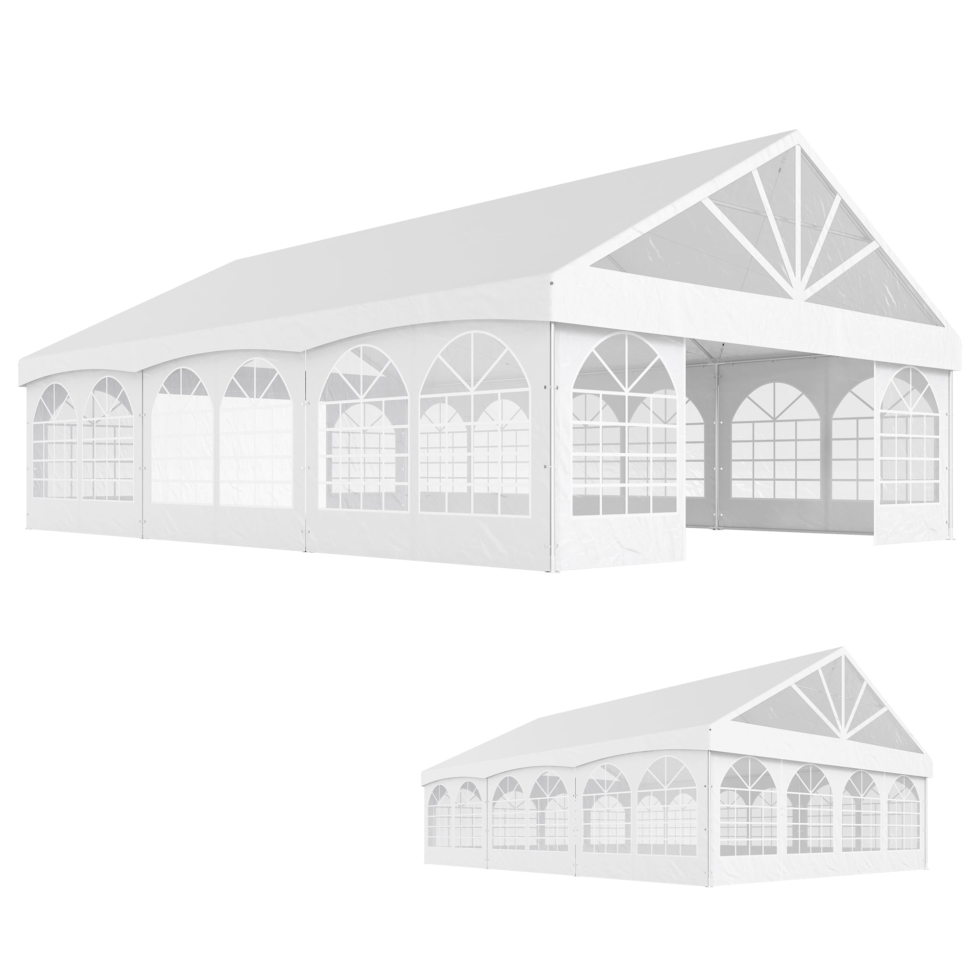 20' x 30' Heavy Duty Party Tent, Galvanized Outdoor Canopy Event Tent with Removable Window Sidewalls and Carry Bags Gazebos at Gallery Canada