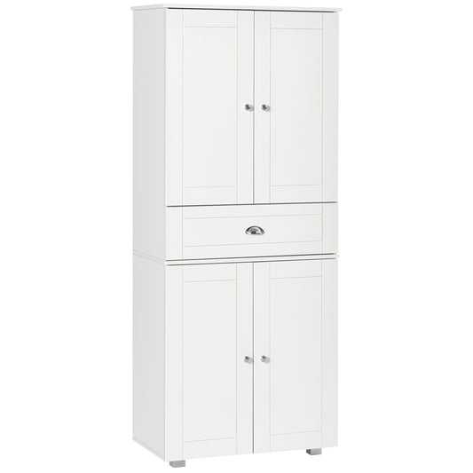 72" Kitchen Pantry Cabinet, Modern Kitchen Pantry Storage Cabinet with 4 Doors and 3 Adjustable Shelves, White Kitchen Pantry Cabinets   at Gallery Canada