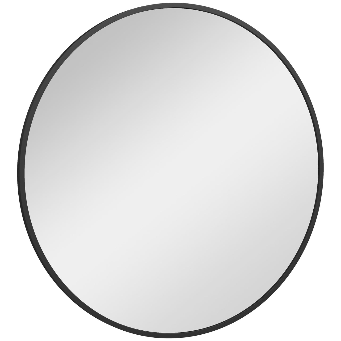 36" Round Mirror, Bathroom Wall Mirror with Metal Frame, Decorative Vanity Mirror for Living Room, Bedroom, Black Wall Mirrors   at Gallery Canada