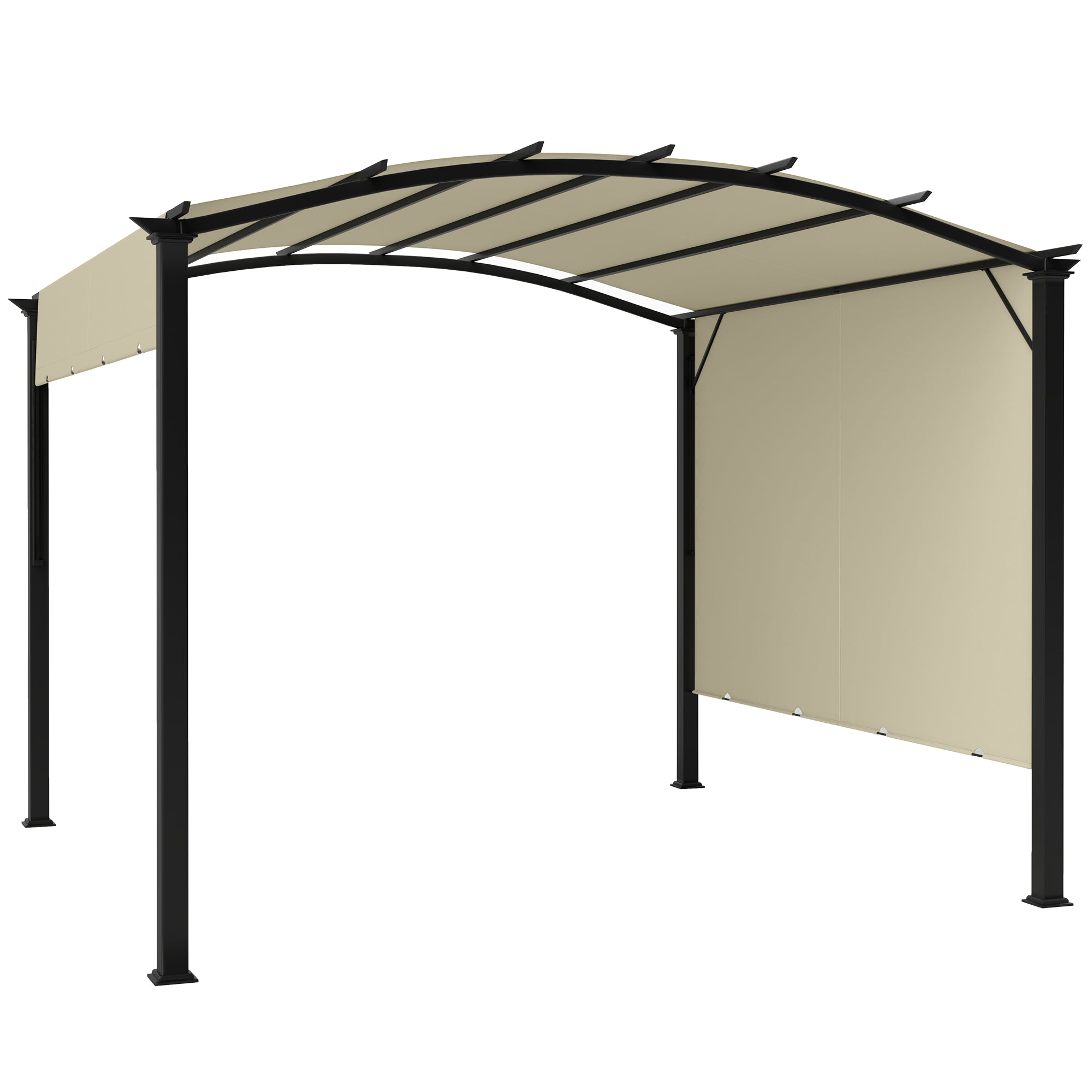 11' x 11' Retractable Pergola Canopy for Patio, Backyard, Beige Pergolas at Gallery Canada